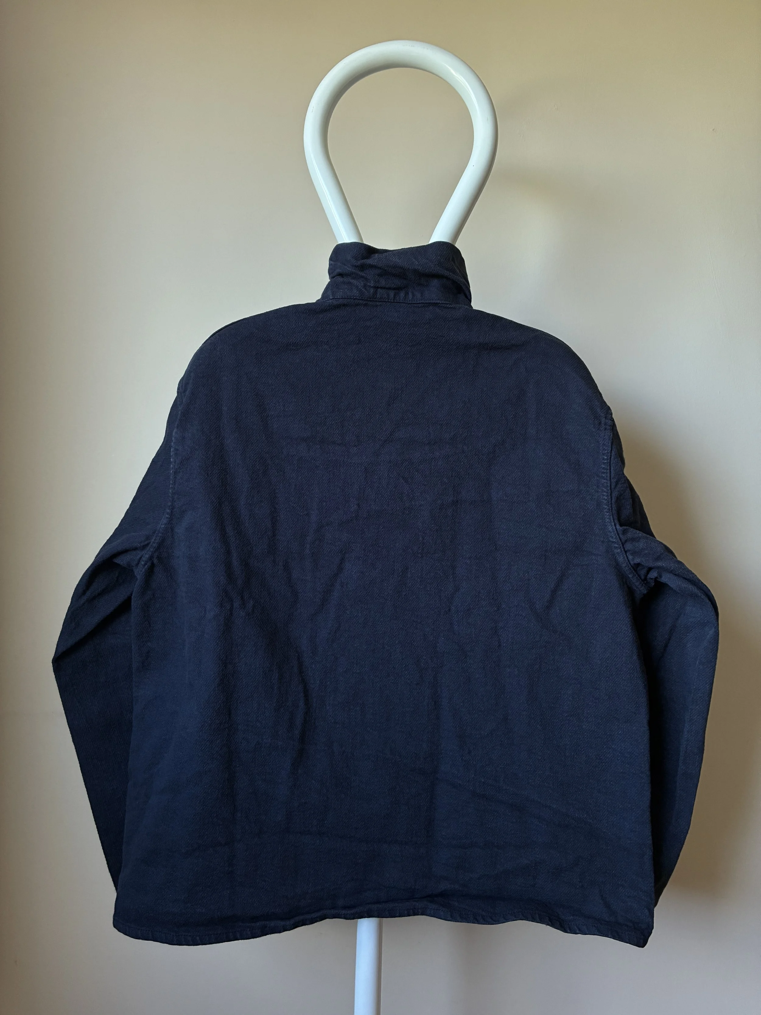 Back of Hadal Blue Tender Co 931 Scout Jacket on mannequin