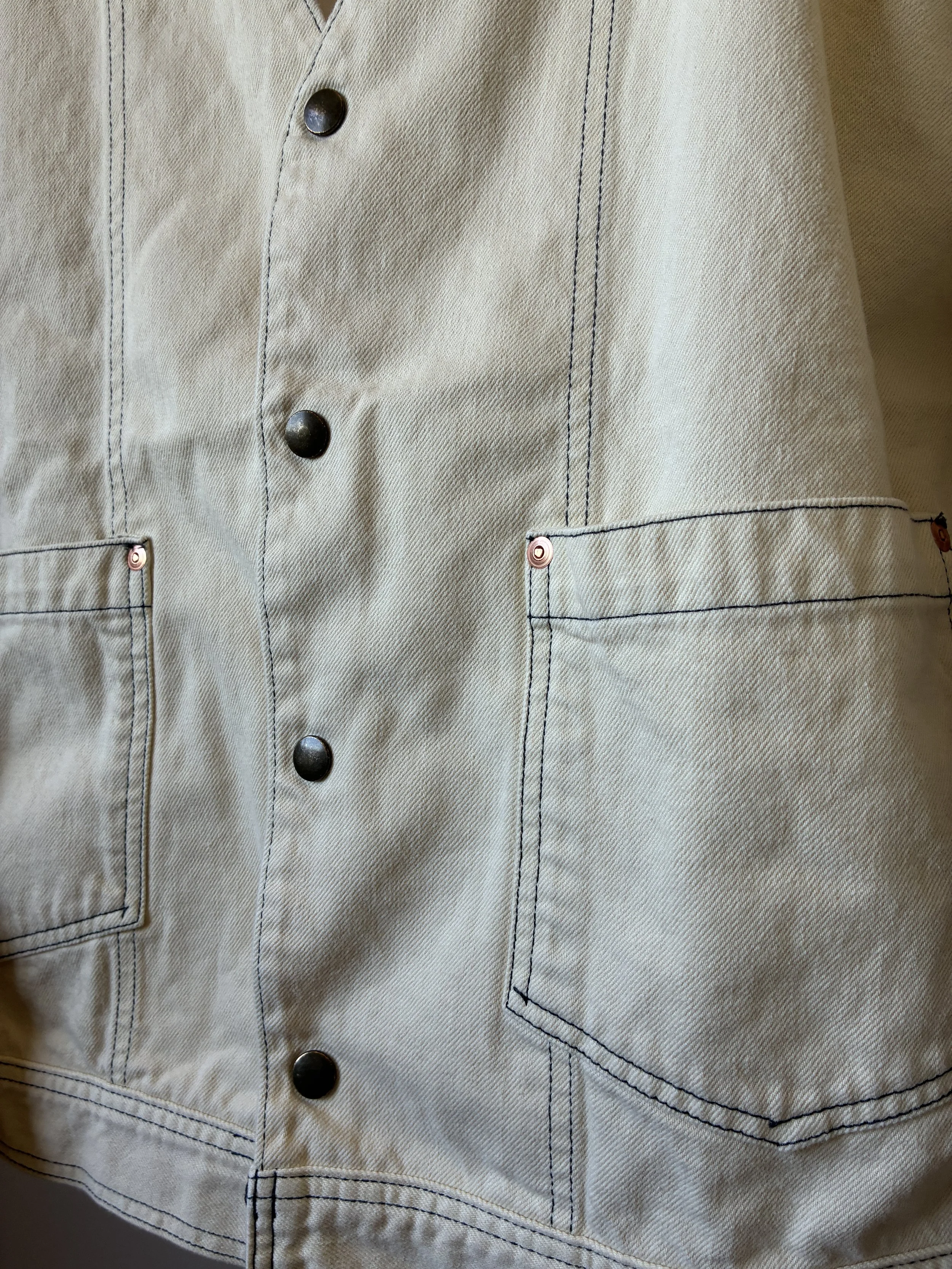 Closeup of pockets on Working Skewed yeast jacket