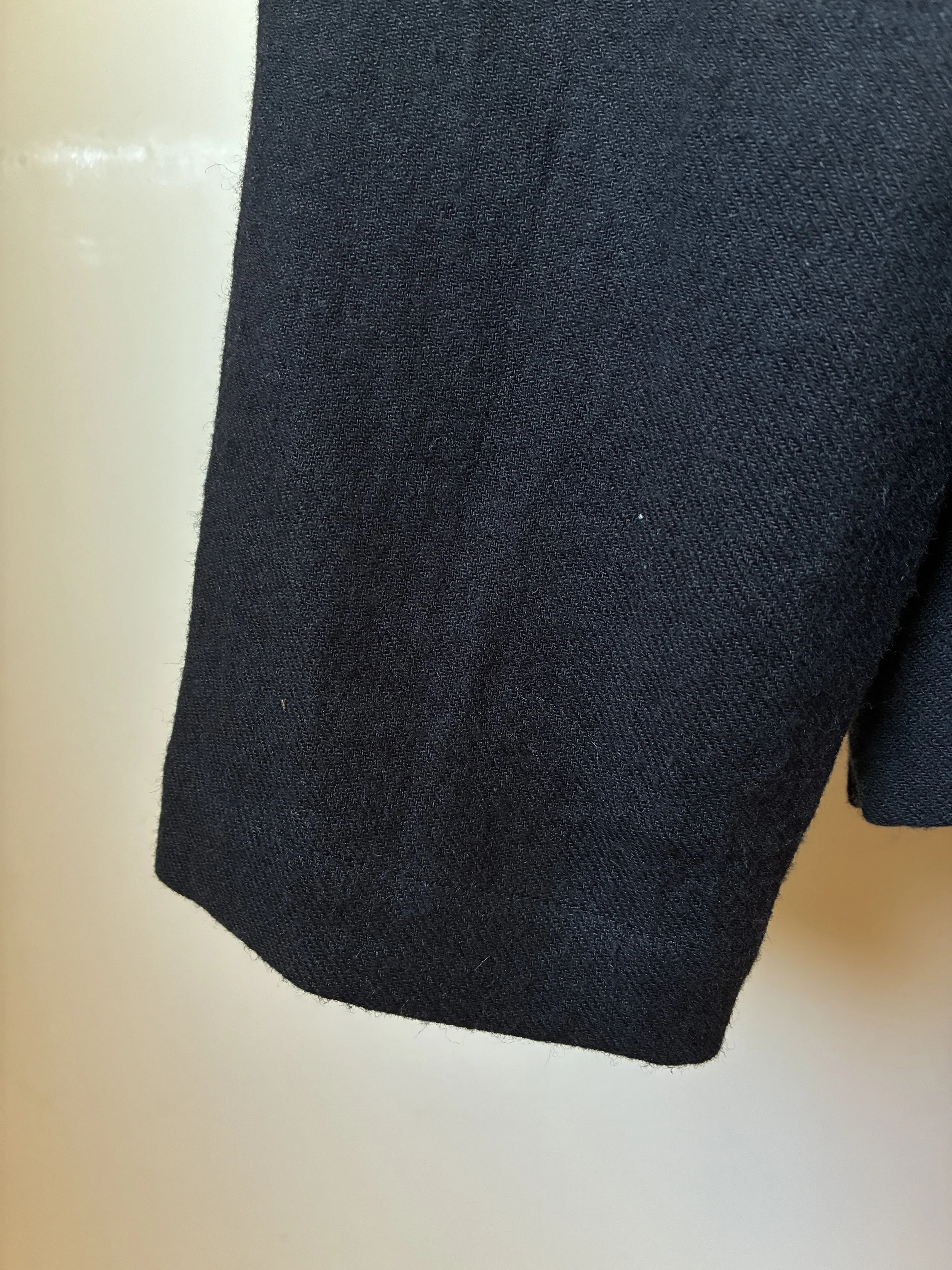 Cuff of Frank Leder Black Wool Shirt Jacket