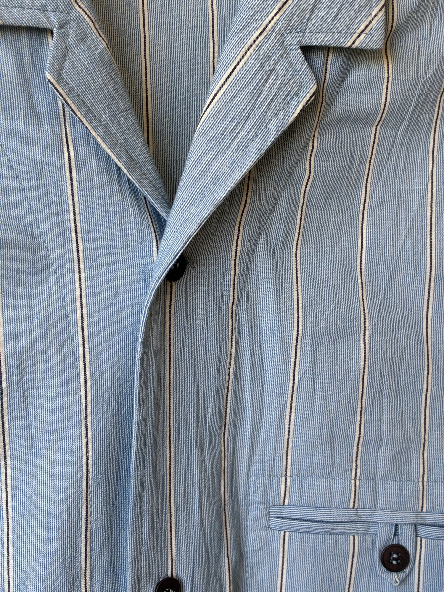 Frank Leder Blue Striped Japanese Cotton Shirt — Nubes Shop