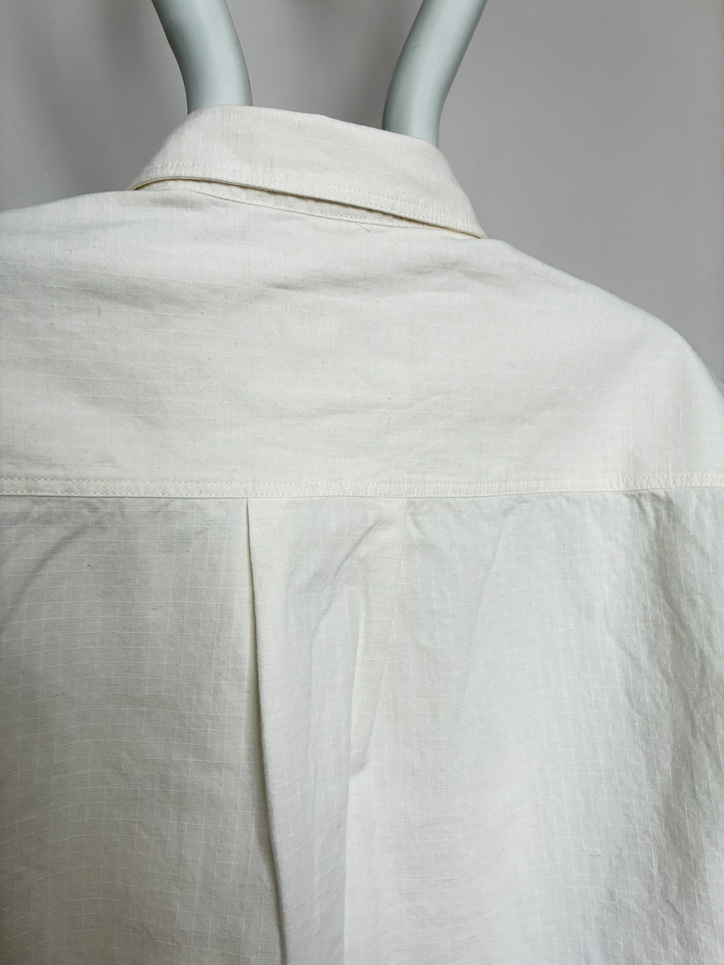 Back of Off-White Ecru 1st PAT-RN Sumatra Overshirt on mannequin