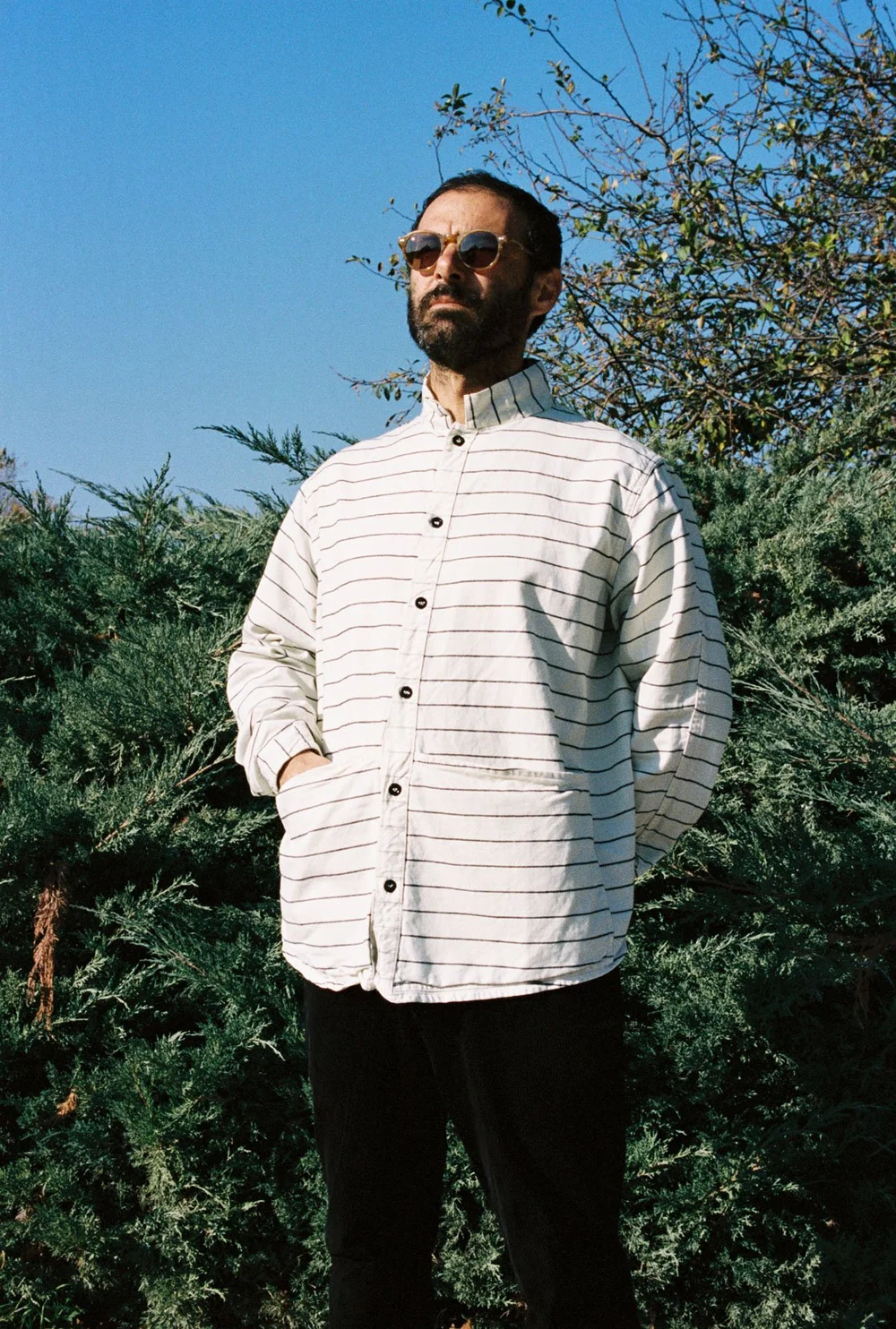 トップス TENDER Co. 450 High-Back linen Shirt 3 Tender Co 434 Buggy Back Shirt Butcher Stripe — Nubes Shop