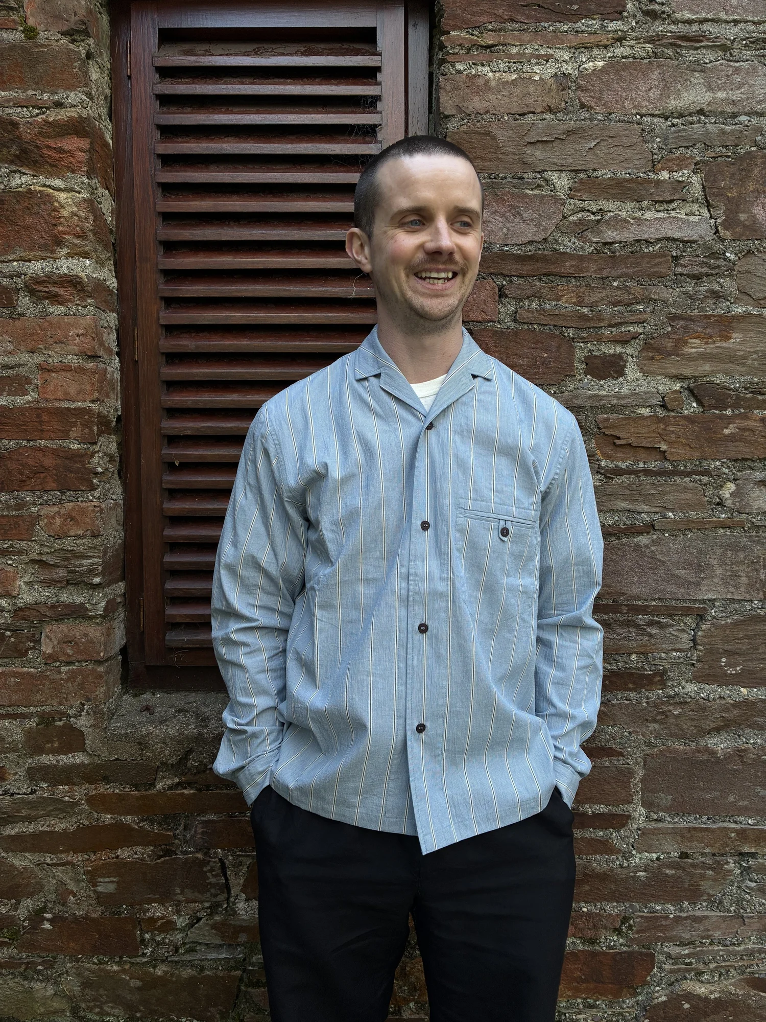 Frank Leder Blue Striped Japanese Cotton Shirt — Nubes Shop
