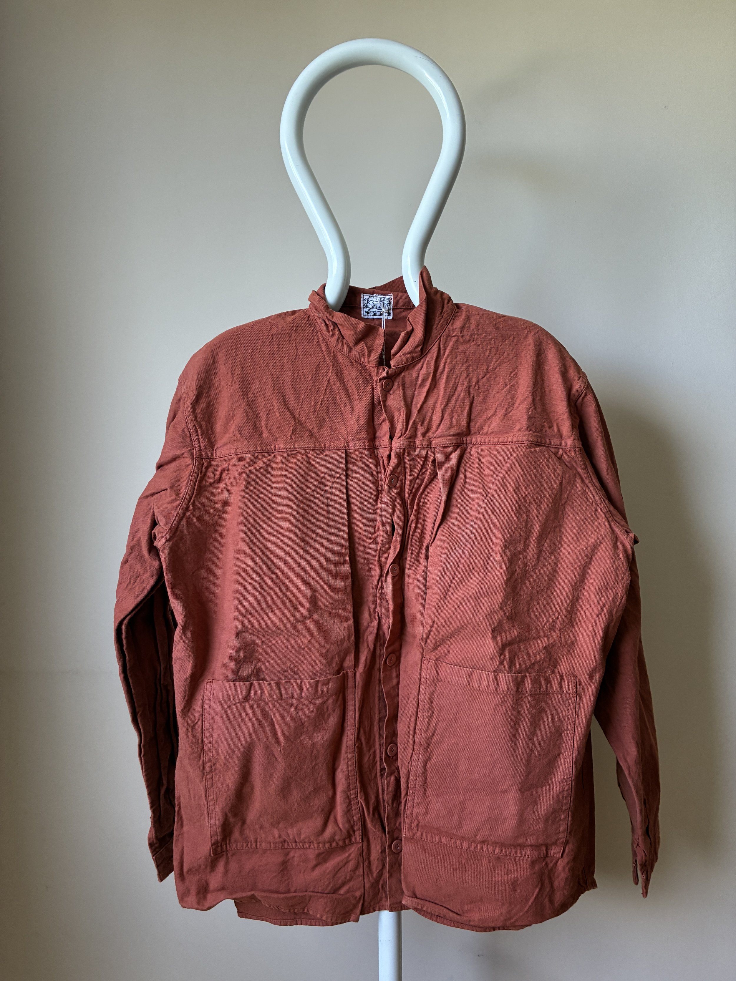 Tender Co Type 402 Two Birds Shirt in Flowerpot orange on mannequin