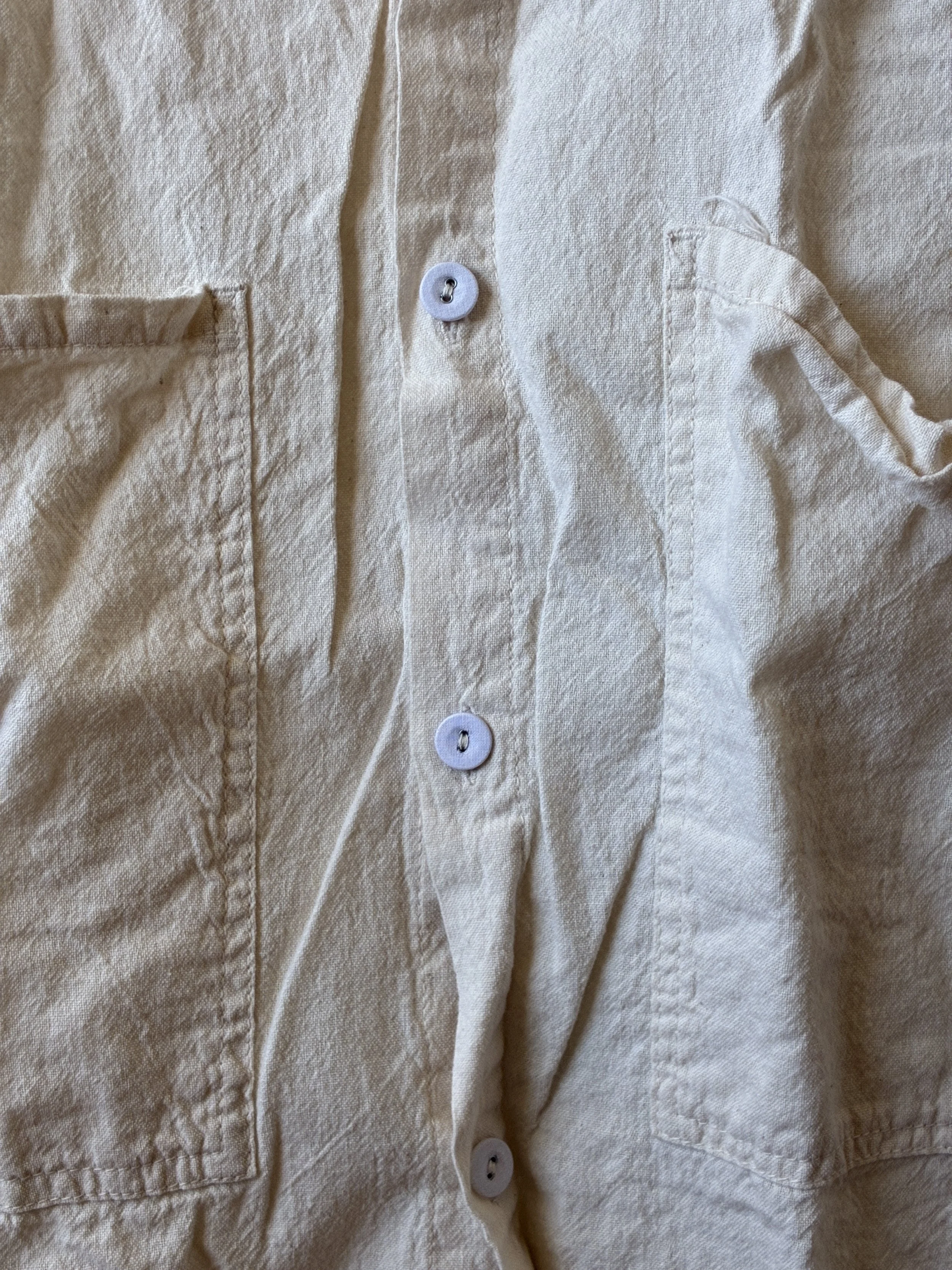 Close up of buttons of Rinsed Tender Co 457 Frock Shirt