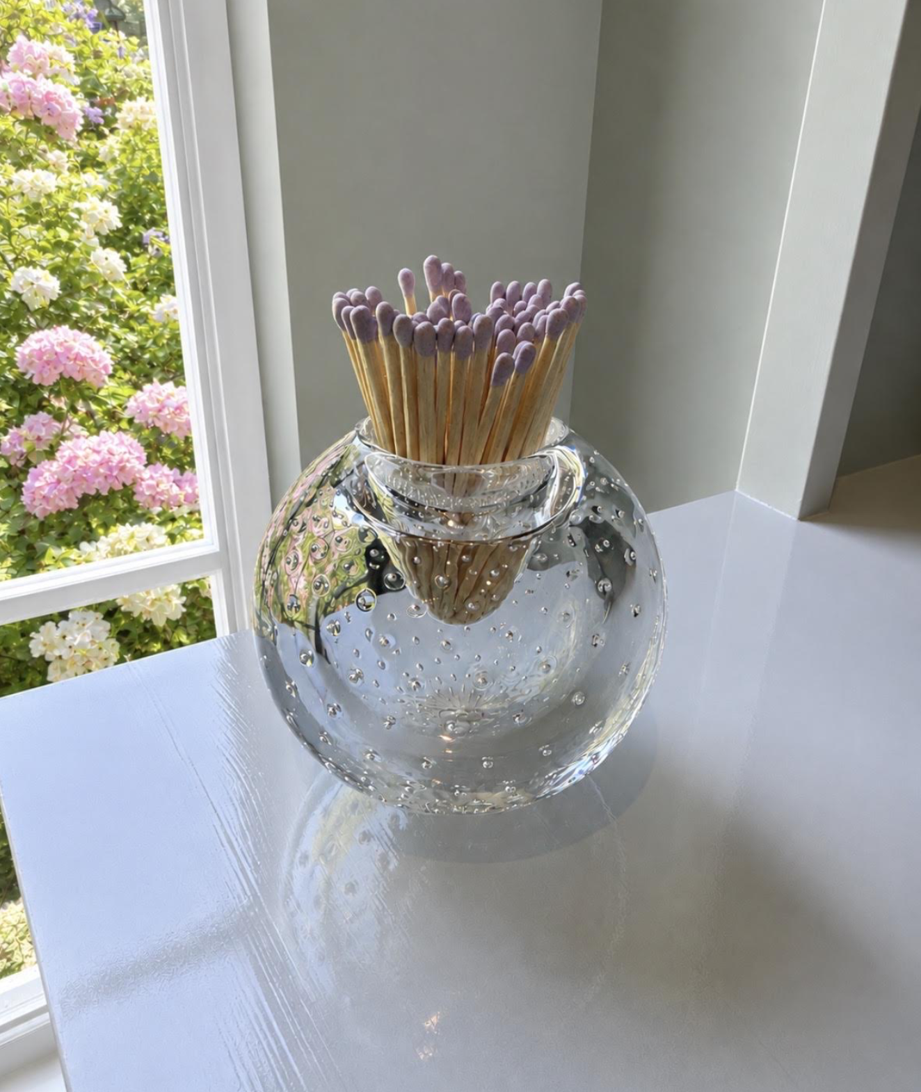 NEW:Clear Bubble Glass Match Striker with Matches