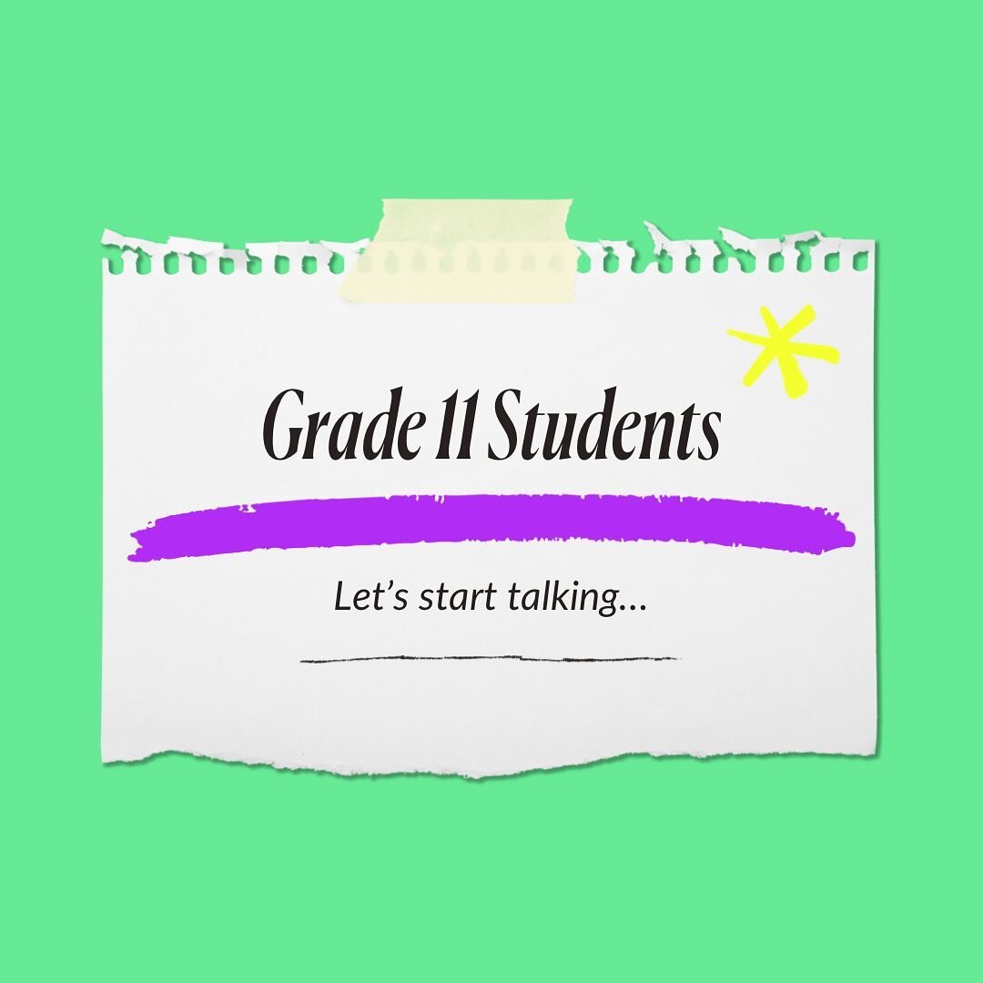 Grade 11 is a great time to start working with Future in Focus - you can see grade 12 looming &amp; may start to wonder what comes after high school. If you&rsquo;re ready to start having those conversations please reach out!

Starting early gives us