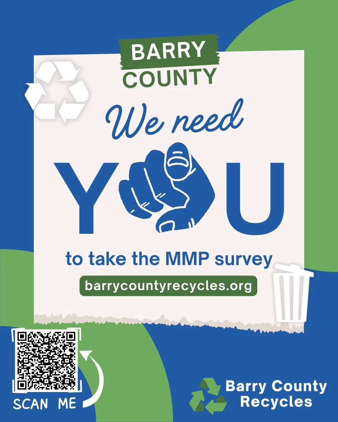 Barry County residents, we need YOU to help draft the new County Materials Management Plan (MMP)! This plan will replace the existing Solid Waste Management Plan, which was last amended in 1999. The purpose of this plan is to identify current and pro