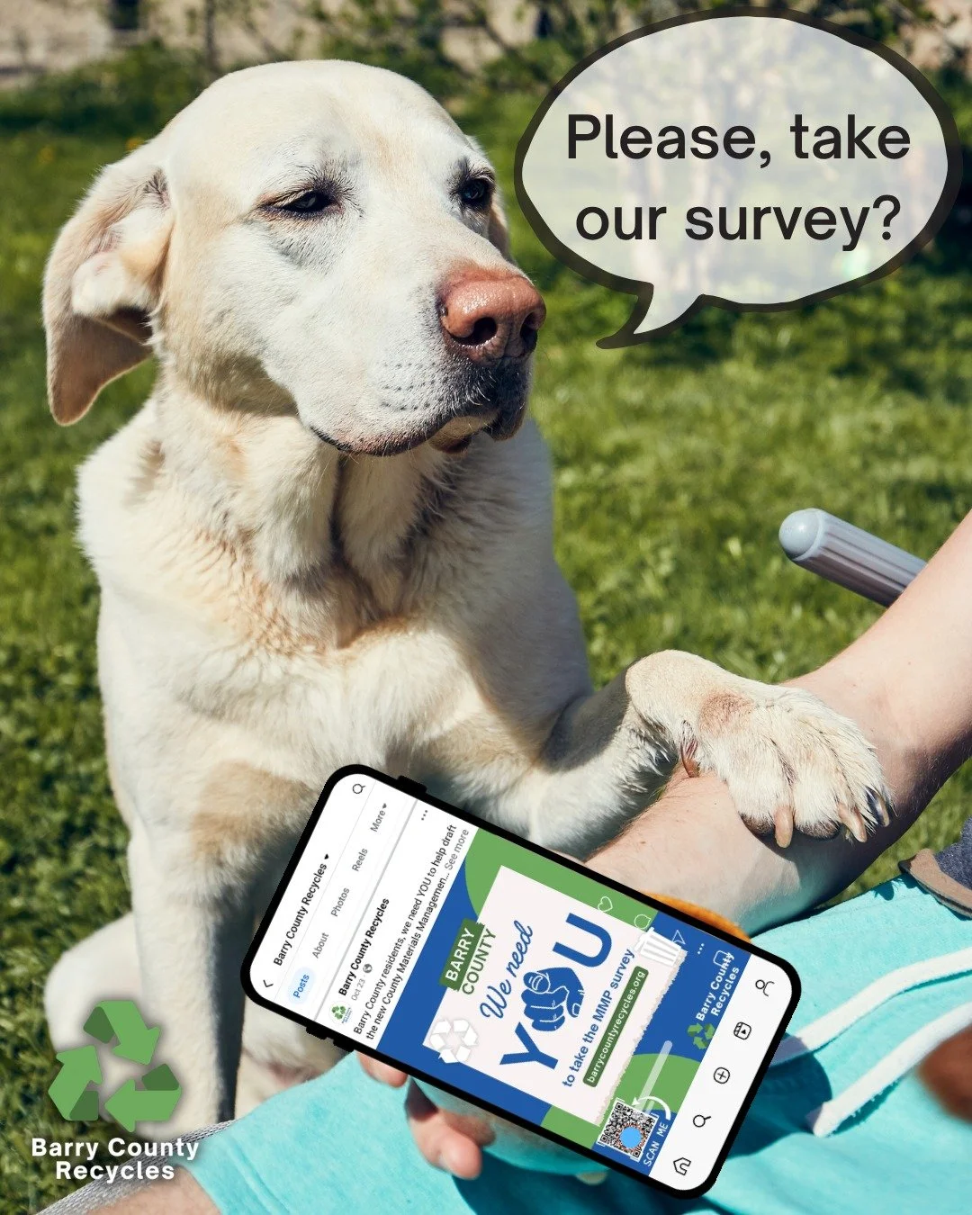 Okay, we're begging now. Please take the MMP survey and let us know how you're currently managing waste and what you want to see in Barry County as we write a new Materials Management Plan (MMP)
Take the survey today at https://forms.gle/bg4Xsds1H5Jc