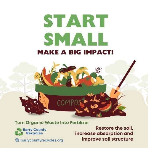 Composting doesn't have to be complicated. Every effort you make matters!
You compost many organic materials such as fruit and vegetable discards, eggshells, coffee grounds, tea bags and leaves, herbaceous animal manure, paper towels and napkins, pap