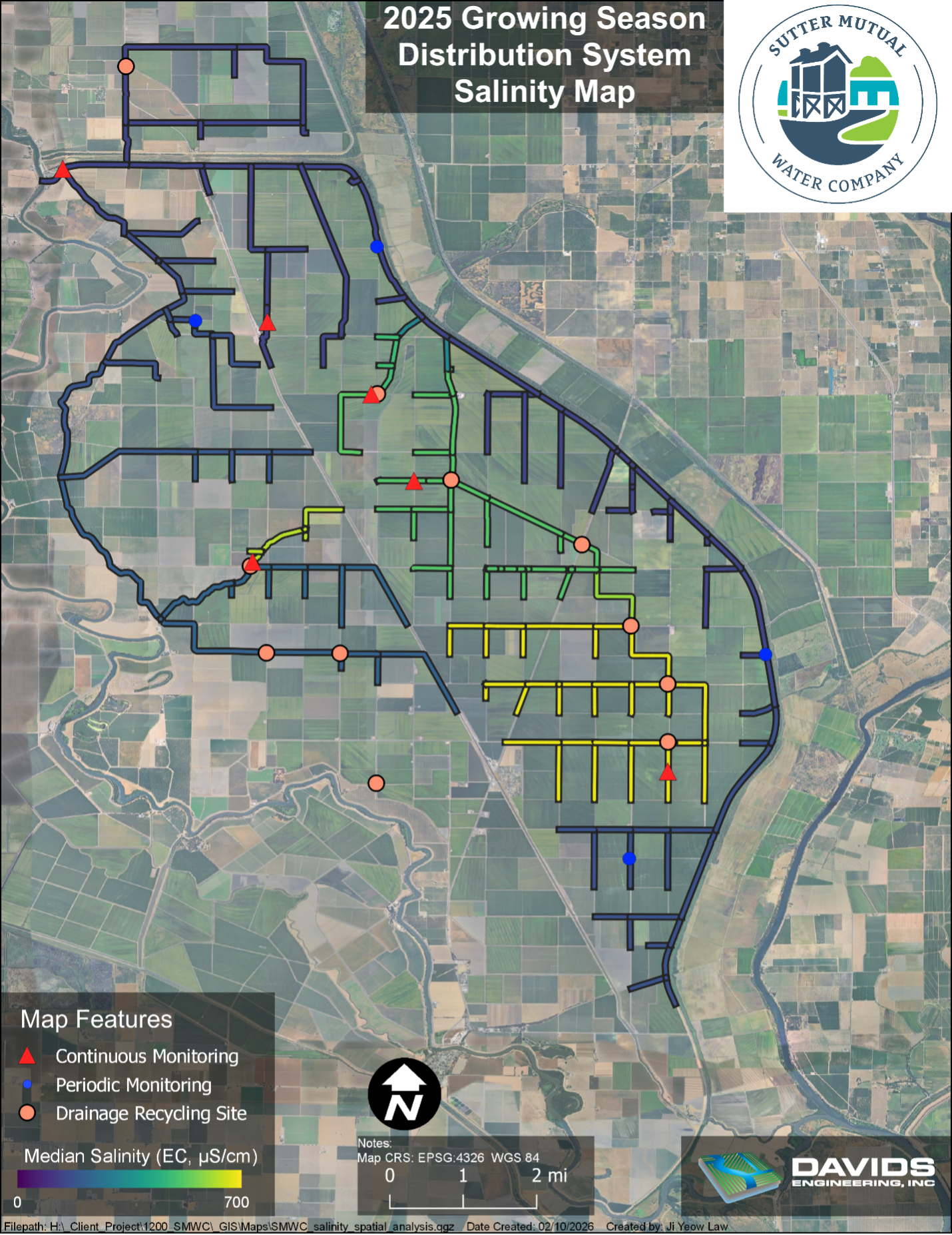 2025 Growing Season Distribution System Salinity Map
