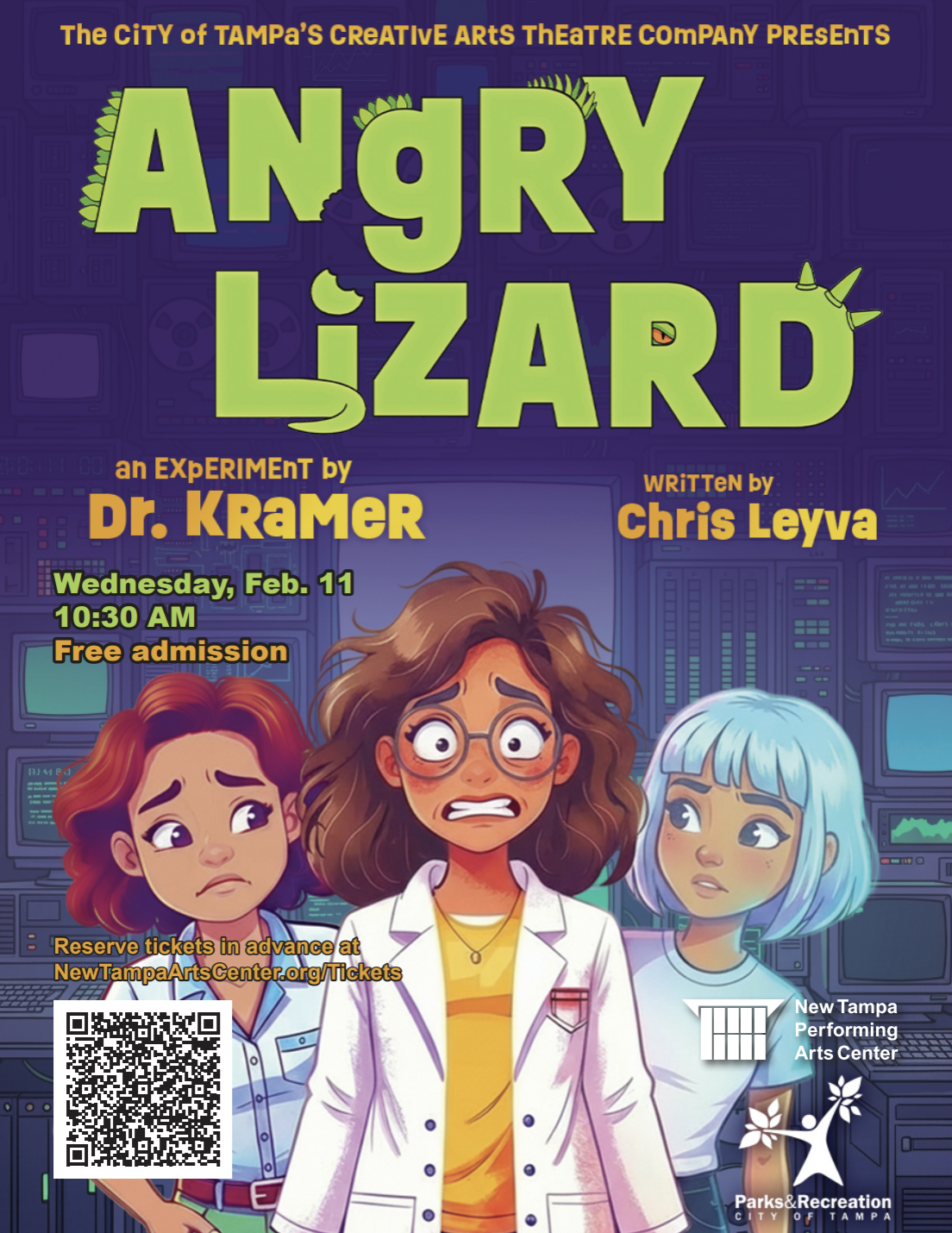 Creative Arts Theatre Presents: Angry Lizard – An Experiment by Dr. Kramer (TYA)