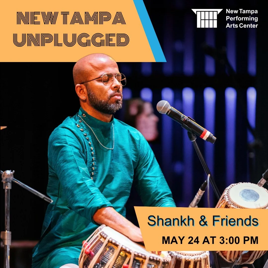 New Tampa Unplugged brings MTV‑Unplugged energy to an intimate, candlelit, living‑room‑style stage. 🕯️🎶
 
This round features Shankh &amp; Friends, blending ancient Indian rhythms, Persian‑infused guitar, Jamaican‑rooted bass, and global grooves fo