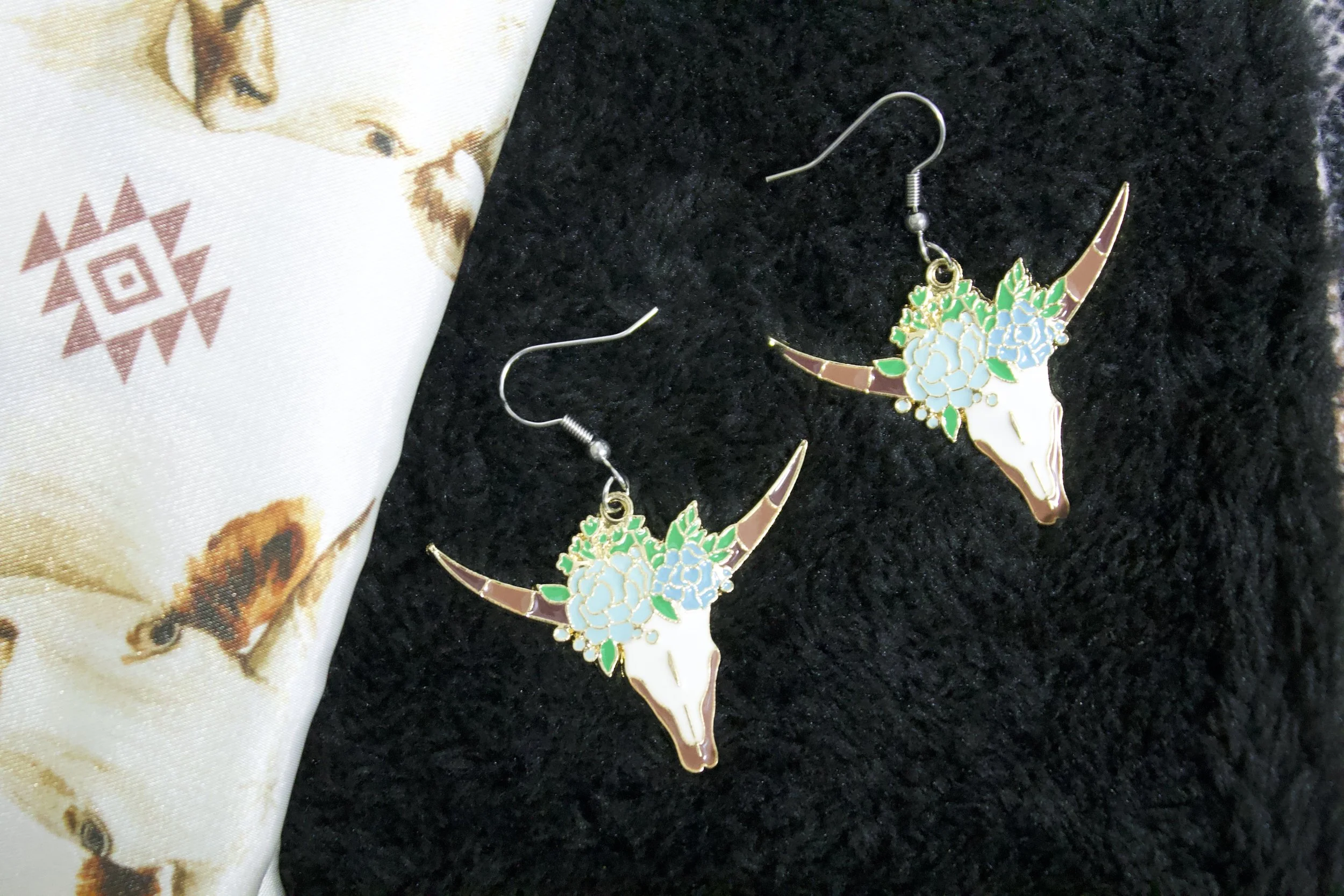 Flower Skull Earrings
