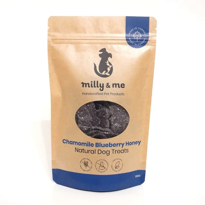 Milly & Me Chamomile Blueberry Honey Natural Dog Treats - WHEAT FREE
