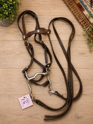 Consignment #442 - Handmade Headstall with Reins and Bit