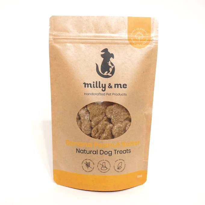 Milly & Me Banana Peanut Butter Natural Dog Treats - WHEAT FREE