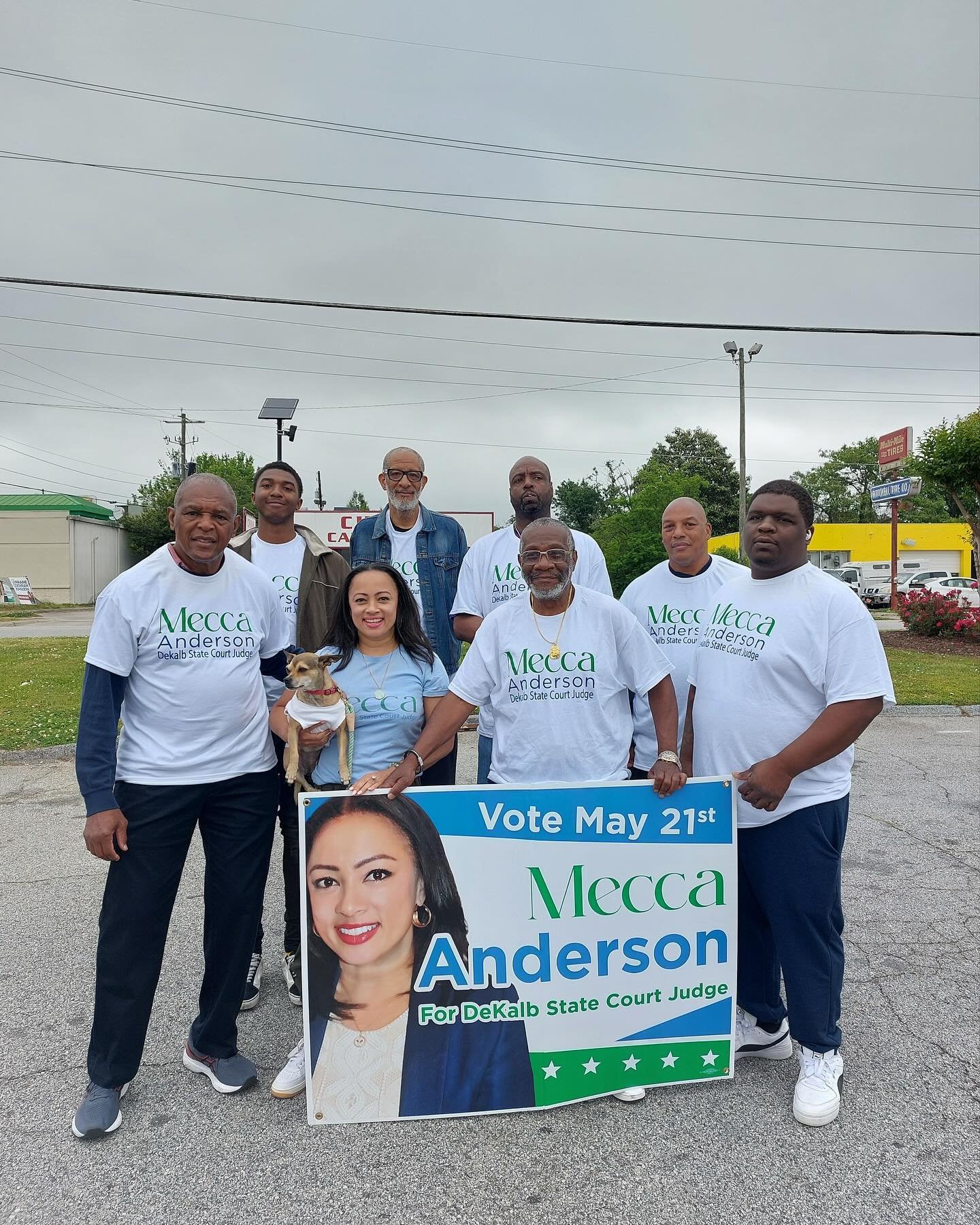 Feeling incredibly grateful to hit the streets with my amazing campaign team and have sign wavers by my side! Together, we&rsquo;re spreading the message of justice and representation for all. Don&rsquo;t forget to vote Mecca Anderson for Dekalb Coun