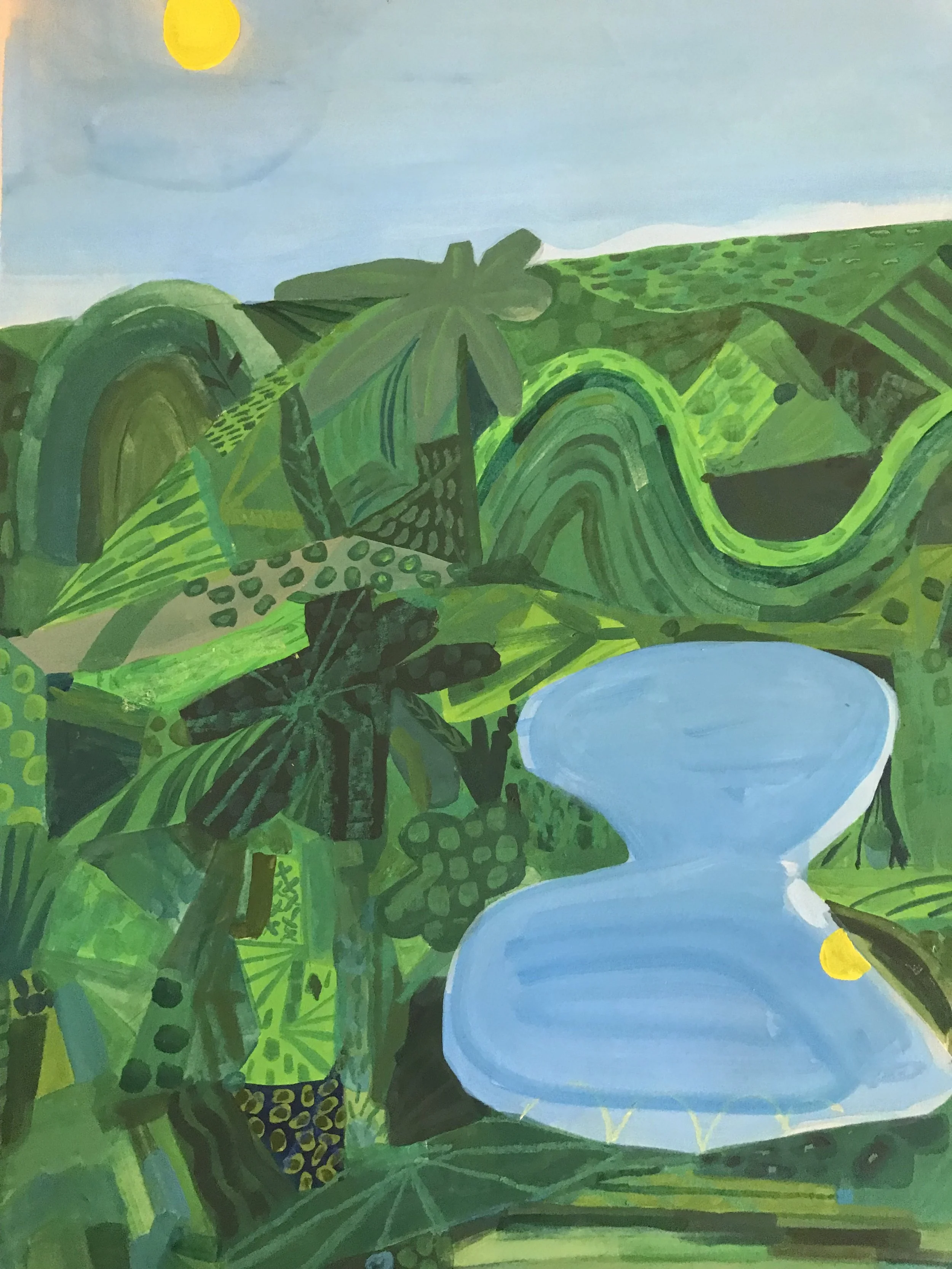  Untitled Landscape 
 Acrylic on paper
 2019