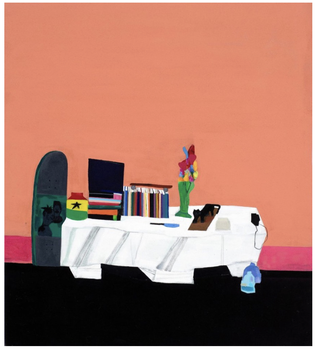  Artifacts For Reflection: Kwam and Sika 
 Acrylic and crayon on linen
 2023