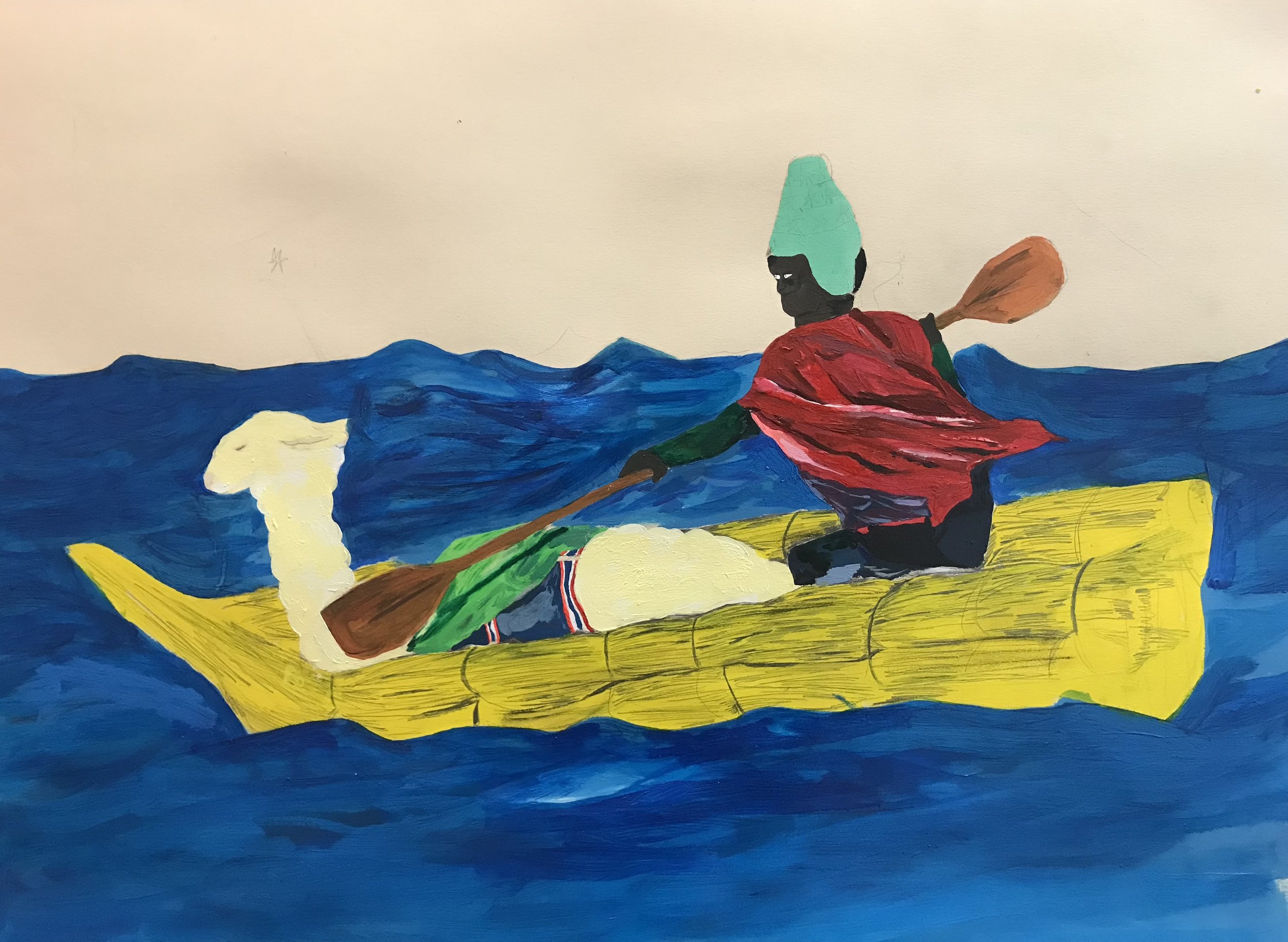  Explorer (Nat Geo Study) 
 Oil, acrylic and graphite on paper
 2019