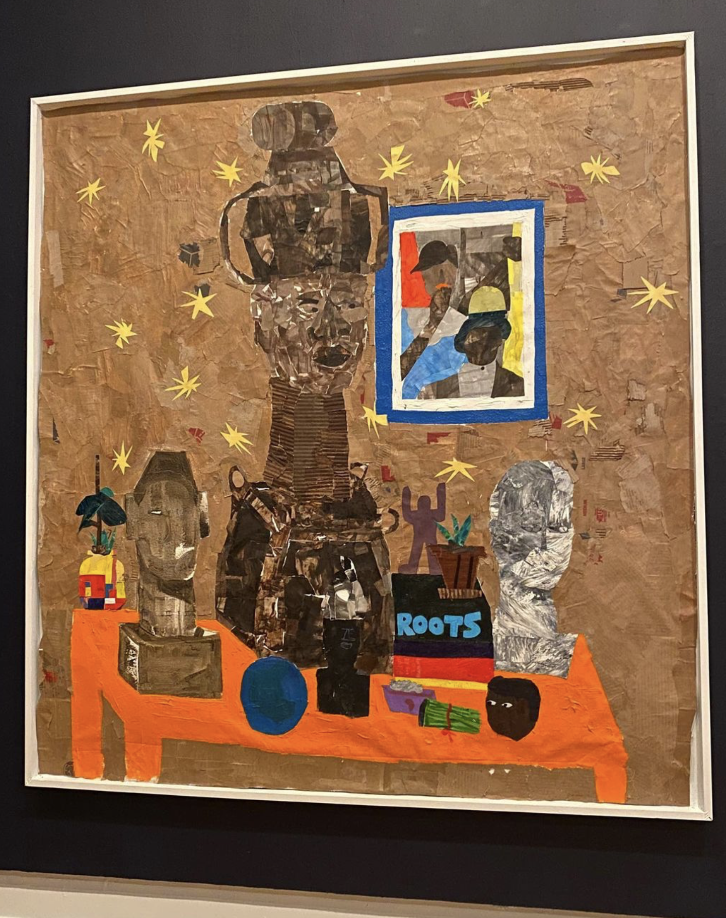  Artifacts for Reflection 
 Cardboard, Rollatex, Oil, and acrylic on Canvas 
 84in x 84in  
 2020 