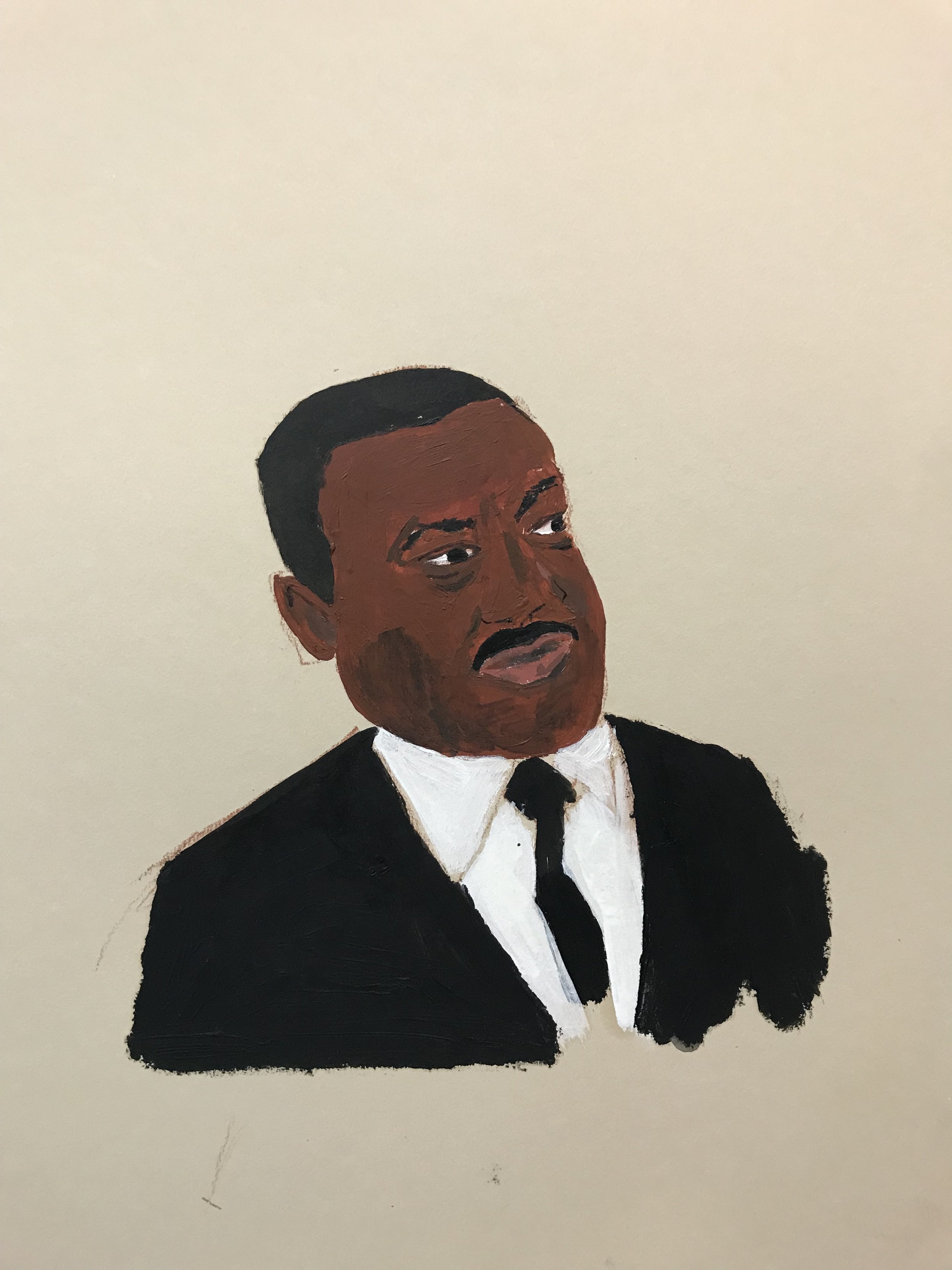  MLK Study 
 Acrylic and graphite on paper
 2019