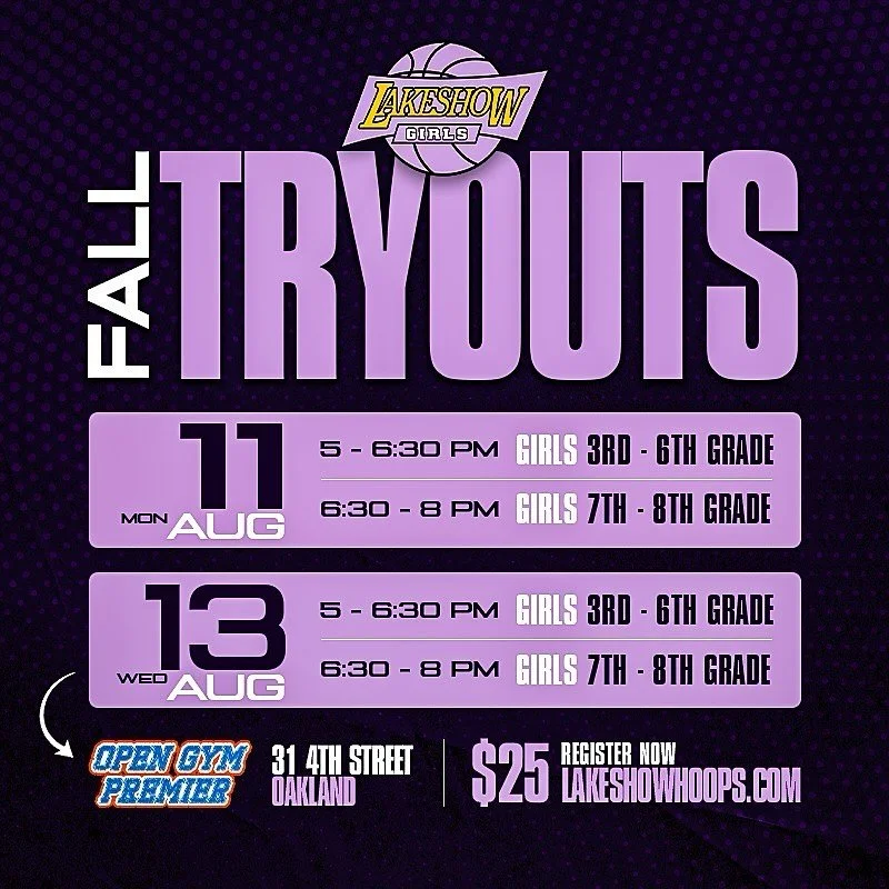📆 GIRLS FALL Tryouts📍#LakeshowGirls💜💛