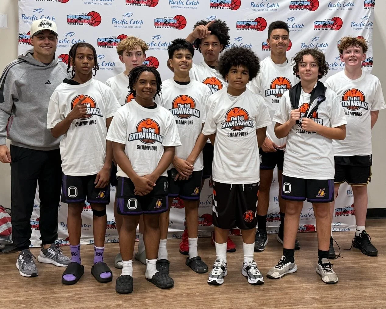 14U Fuca @4ballers_only CHAMP🥇HBD @christianfuca 🎂#LakeshowFam💜💛