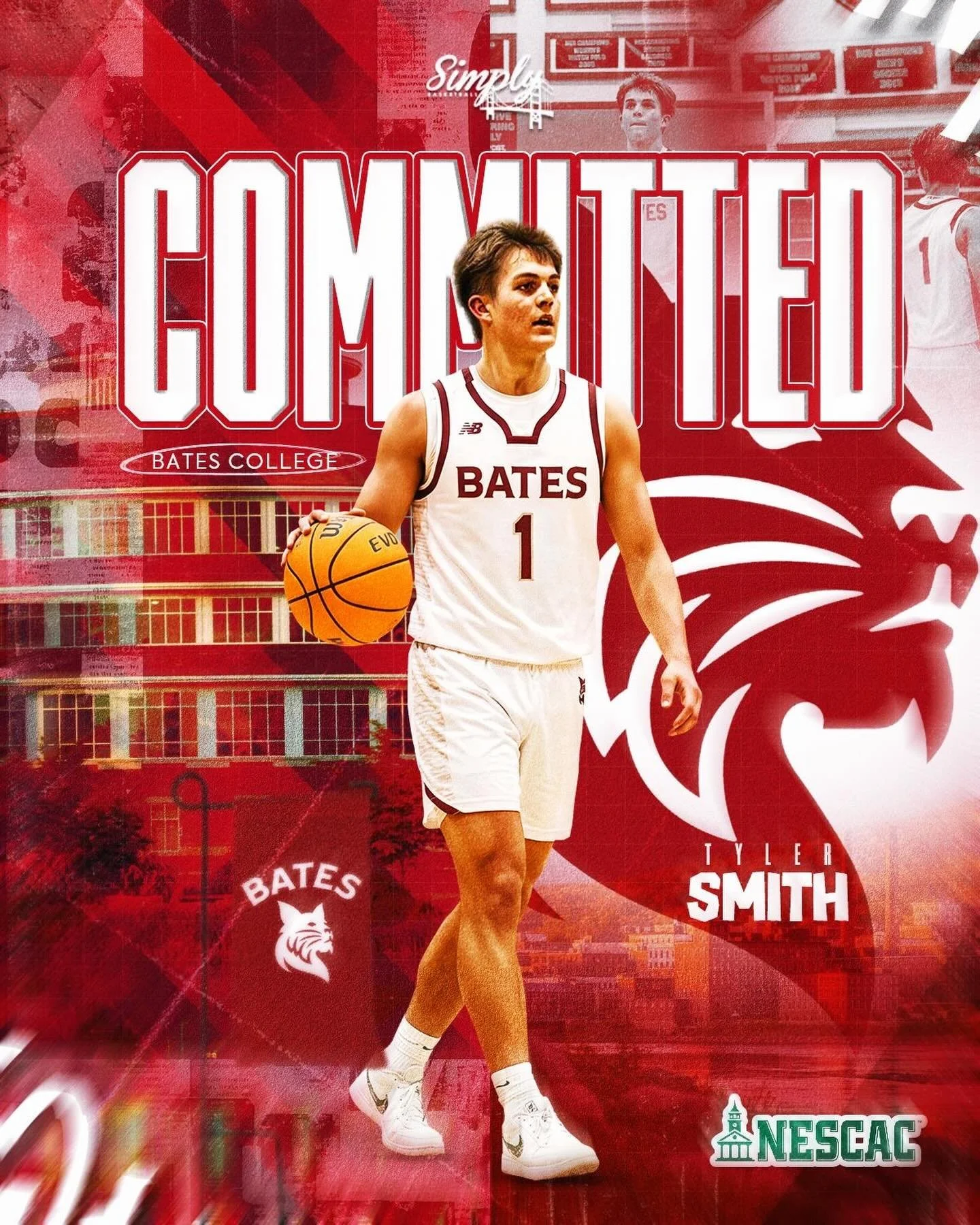 Congratulations @tyler1smith_ COMMITTED @bates__mbb ✍🏼 #LakeshowFam💜💛