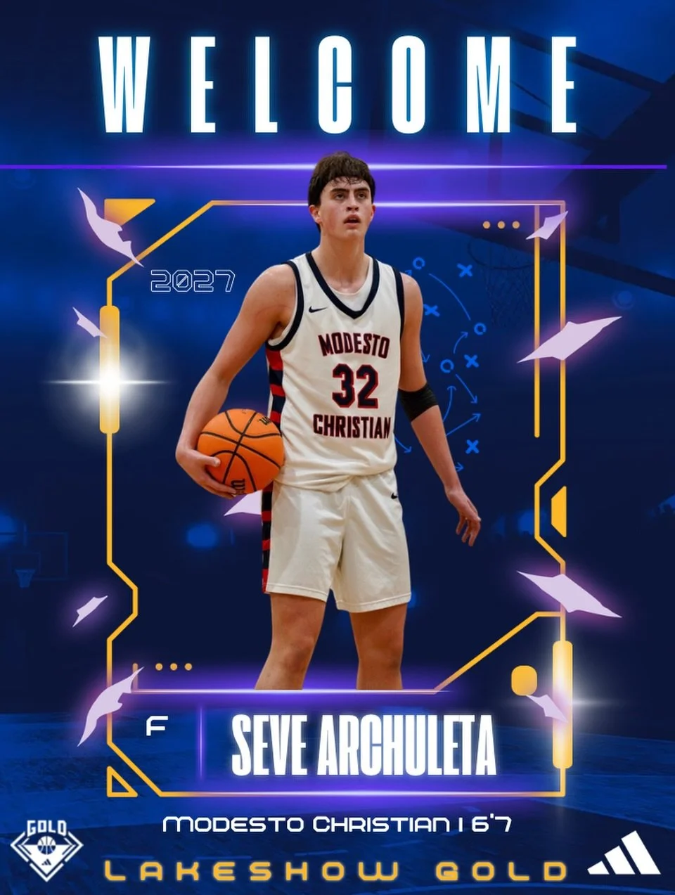 Welcome @seve_teen_38 !!

A 6&rsquo;7 Forward who can PLAY
#LakeshowFam💜💛 #AdidasGold