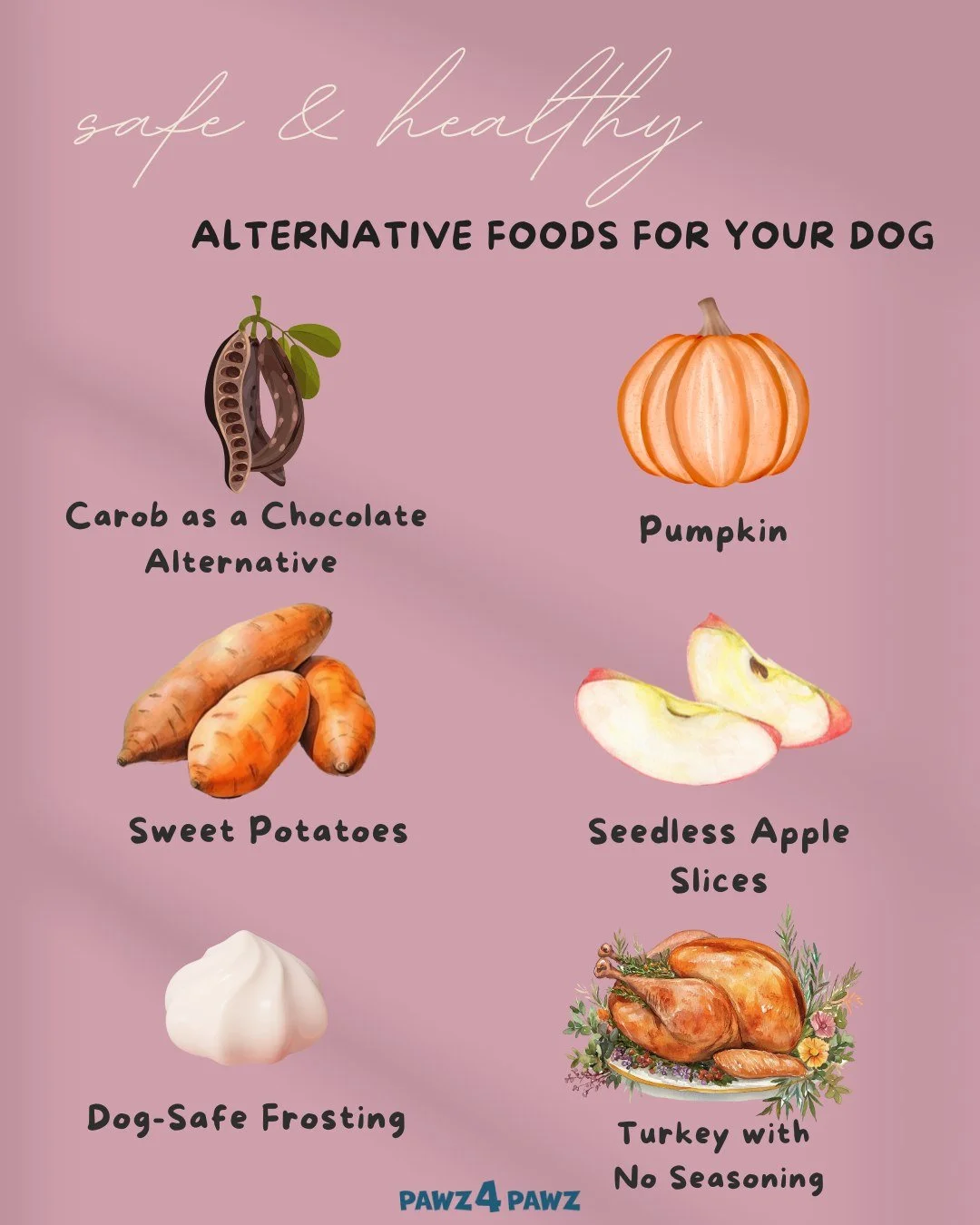 Give your pup a taste of Thanksgiving without the risks! 🍗🍠🍎

From carob &quot;chocolate&quot; &amp; natural frostings, to fruits &amp; veggies -- there are plenty of safe &amp; tasty alternatives to make your furry friend's tail wag! 

#hobokendo