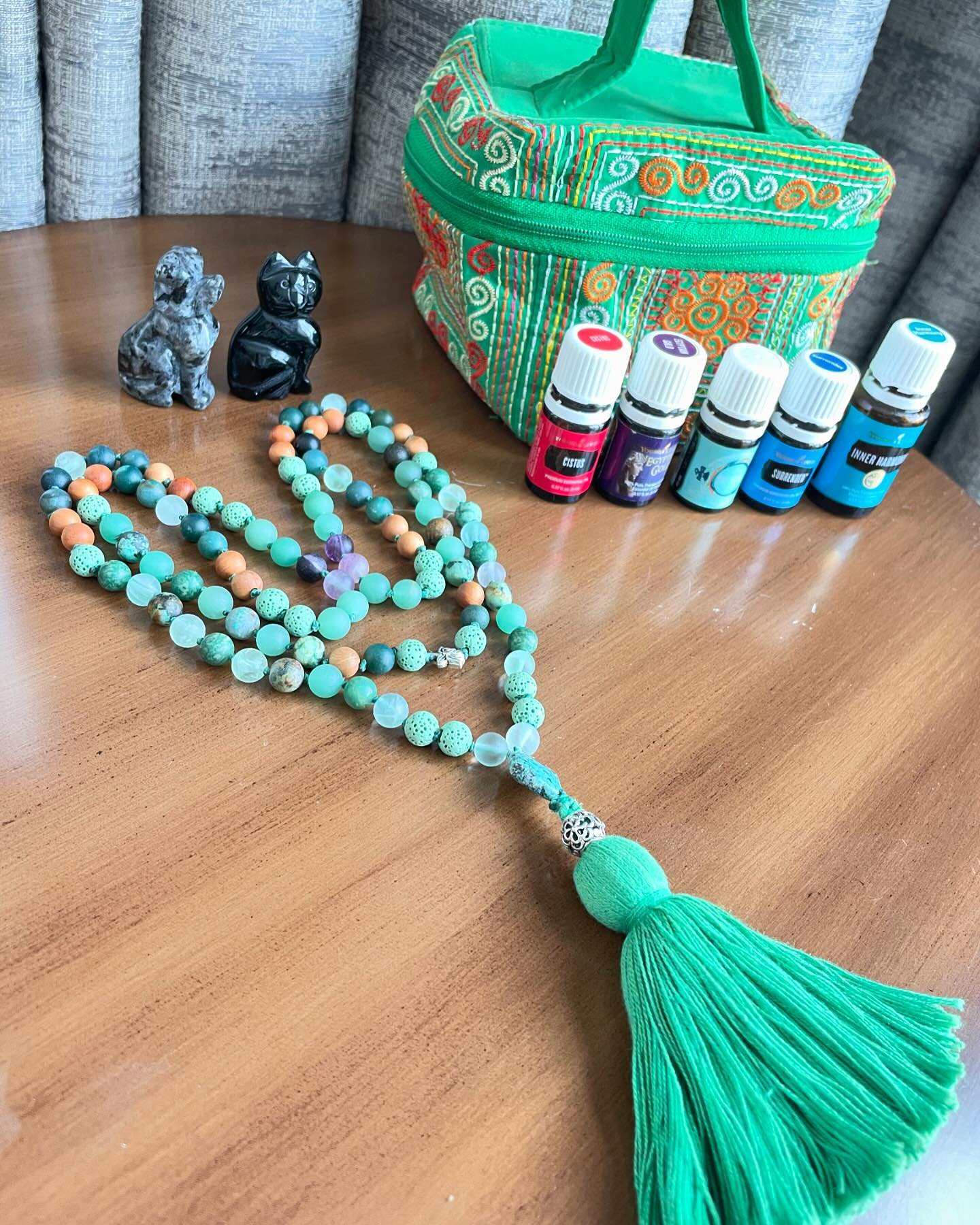 When you pack &ldquo;light&rdquo; (hey, I only brought three malas!) and your &ldquo;crystals&rdquo; for energy and intention around the room is &ldquo;just&rdquo; your jewelry 😆
