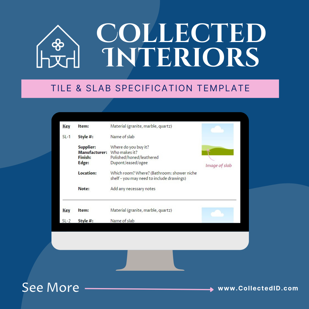 Tile & Slab Specification Template Canva File Instant Download