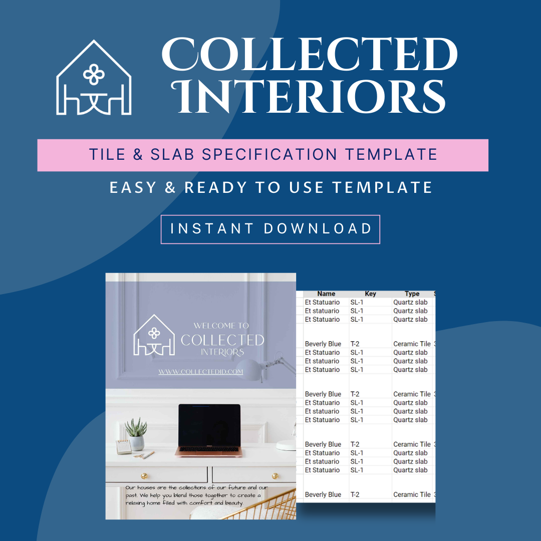 Tile Specification Template FREE Excel File Instant Download