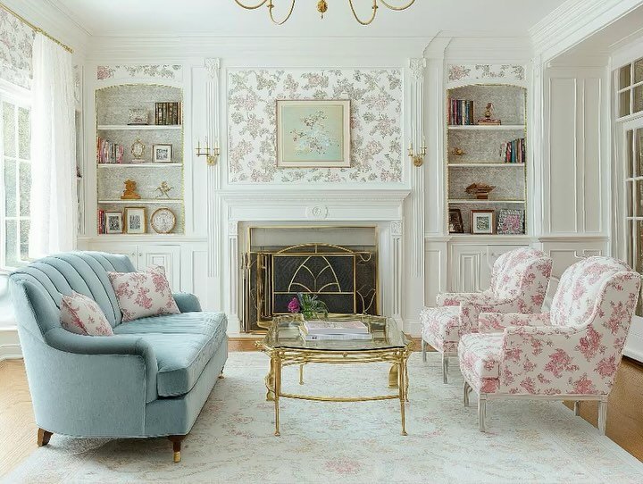 ✨ Check out this stunning AI living room that I designed in Midjourney. 

🖼️ First I shopped for all of the perfect furniture and accessories to complete this pastel, grandmillennnial living room. 

💻 After I completed the presentation, I input it 