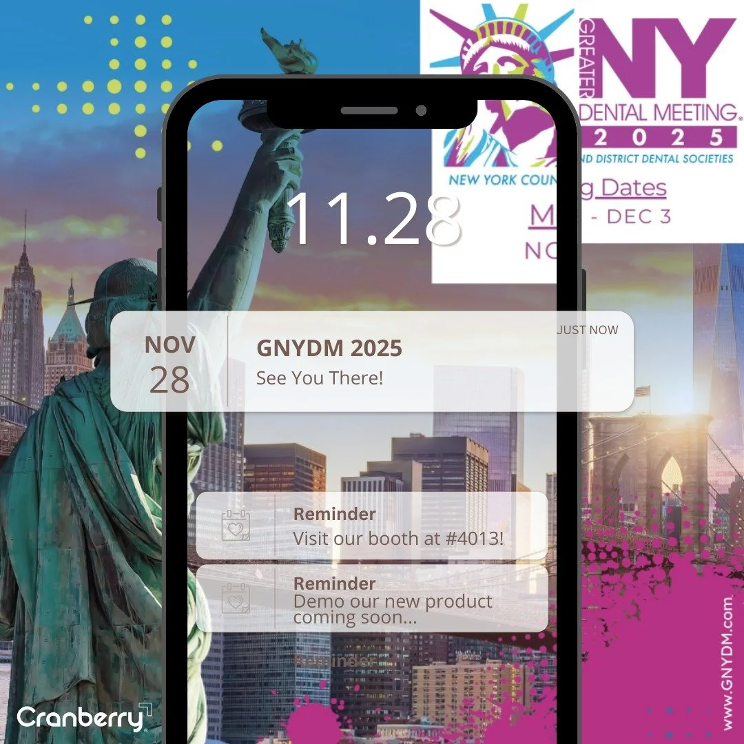 We&rsquo;re headed to GNYDM 2025! 🦷 ✨ 

Come visit us at the Cranberry booth and discover what&rsquo;s new in dental innovation.

📍 Booth #4013

📆 November 28 - Dec 2 

#GNYDM2025 #Cranberry