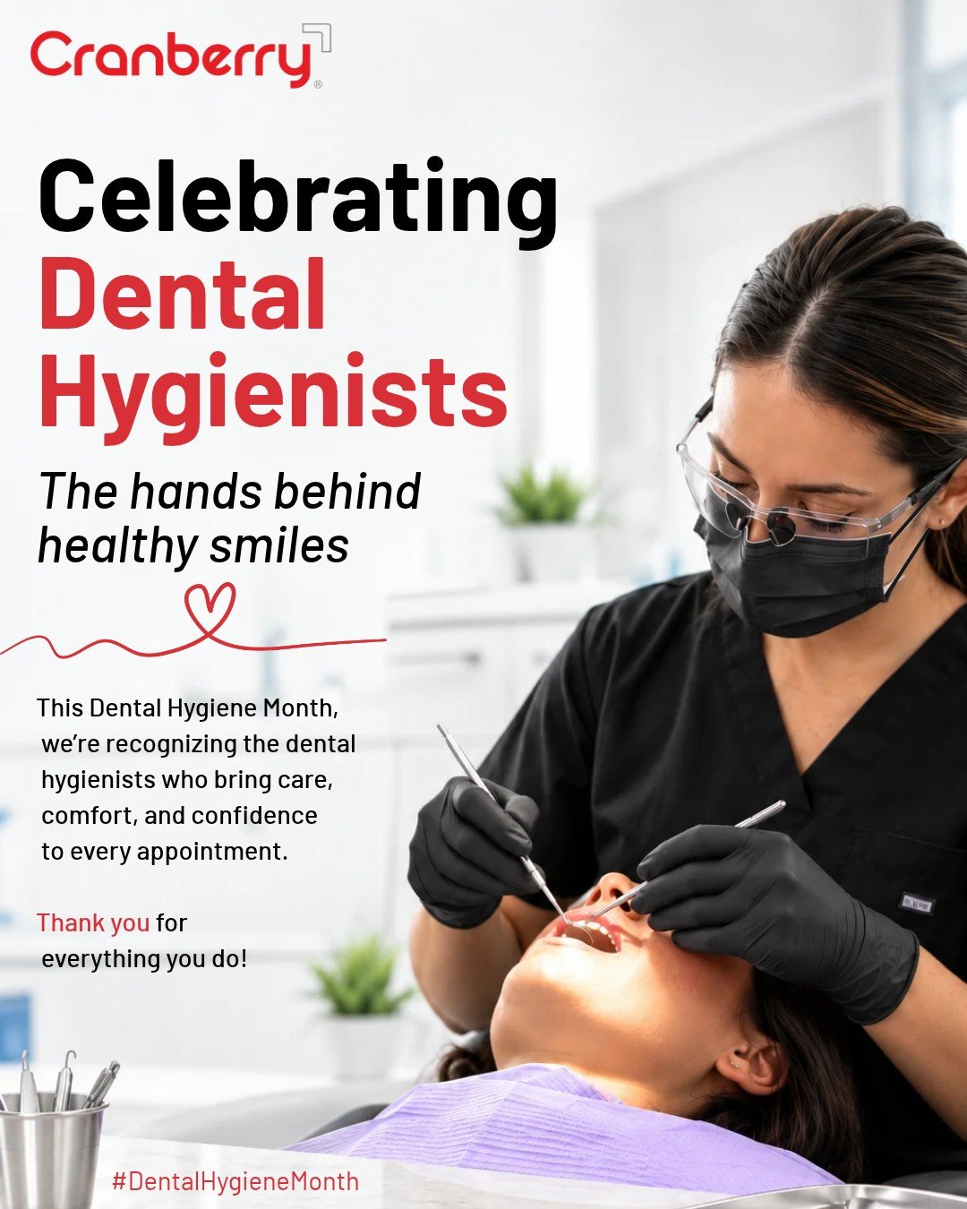 Happy Dental Hygiene Month! If you're a dental hygienist, comment "Happy Dental Hygiene Month" below and we'll send you a little gift while supplies last as a little thank you 🥰💝

#DentalHygieneMonth #dentalhygienist #CranberryUSA