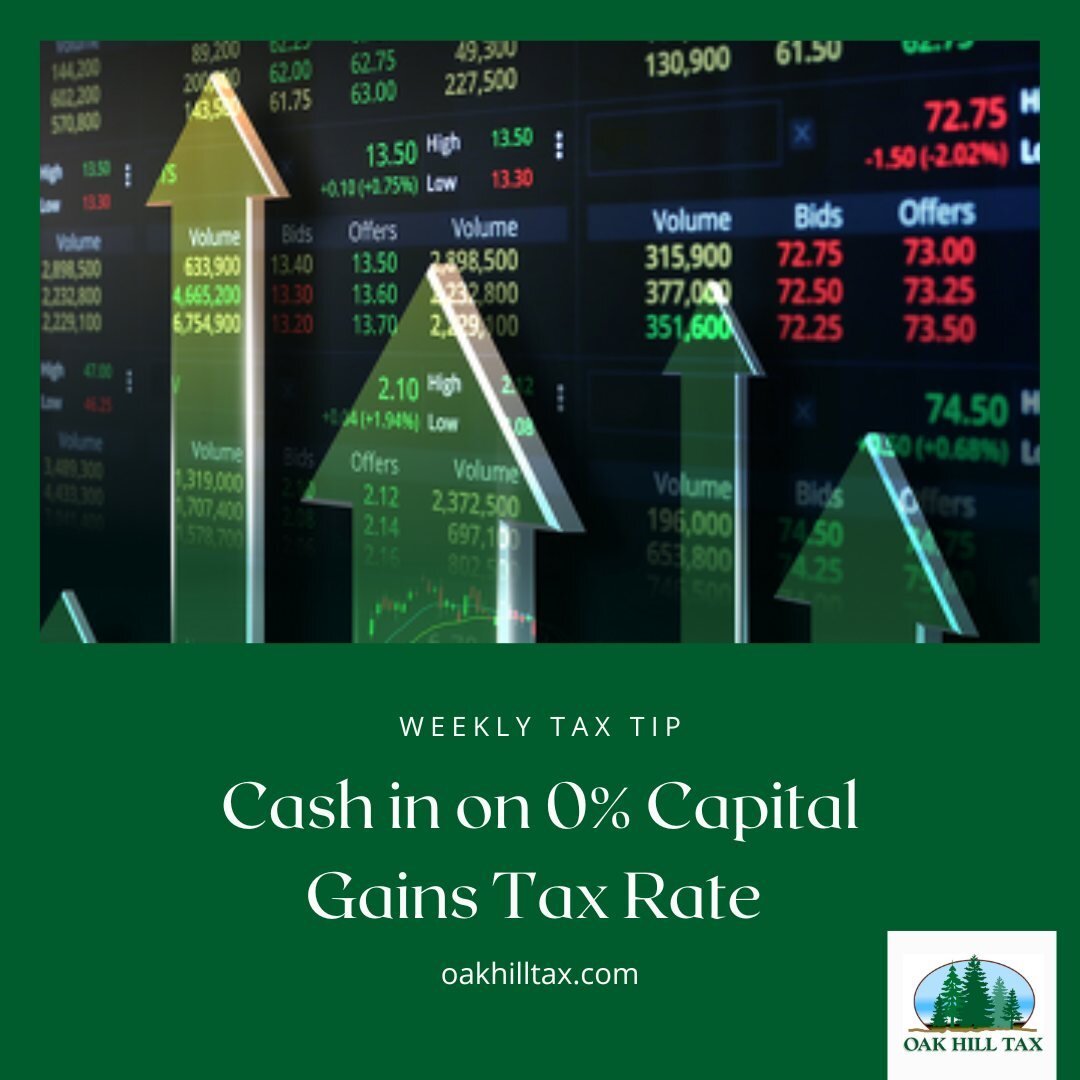 Weekly Tax Tip!

While the maximum capital gain tax rate can be as high as 23.8 percent, most taxpayers pay 15 percent. But there is the possibility to have your capital gains go tax-free...yes, zero percent! 

Read more on the blog! 

Link in Bio!


