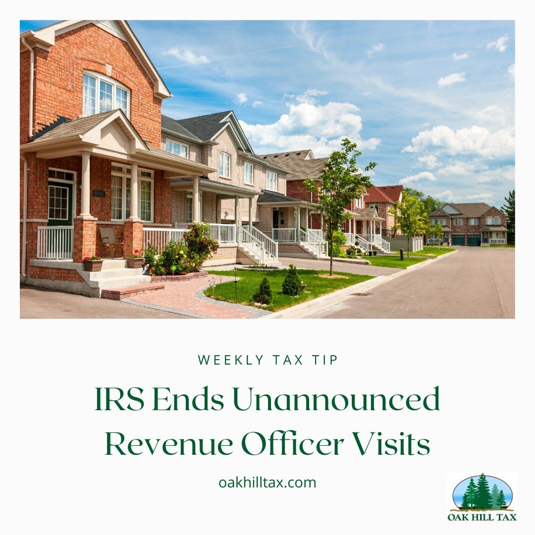 ✨ Weekly Tax Tip!

The IRS recently announced a major policy change that it will end most unannounced revenue officer visits to taxpayers.

This announcement is being picked up by all the major news outlets, but as is usually the case, it lacks conte
