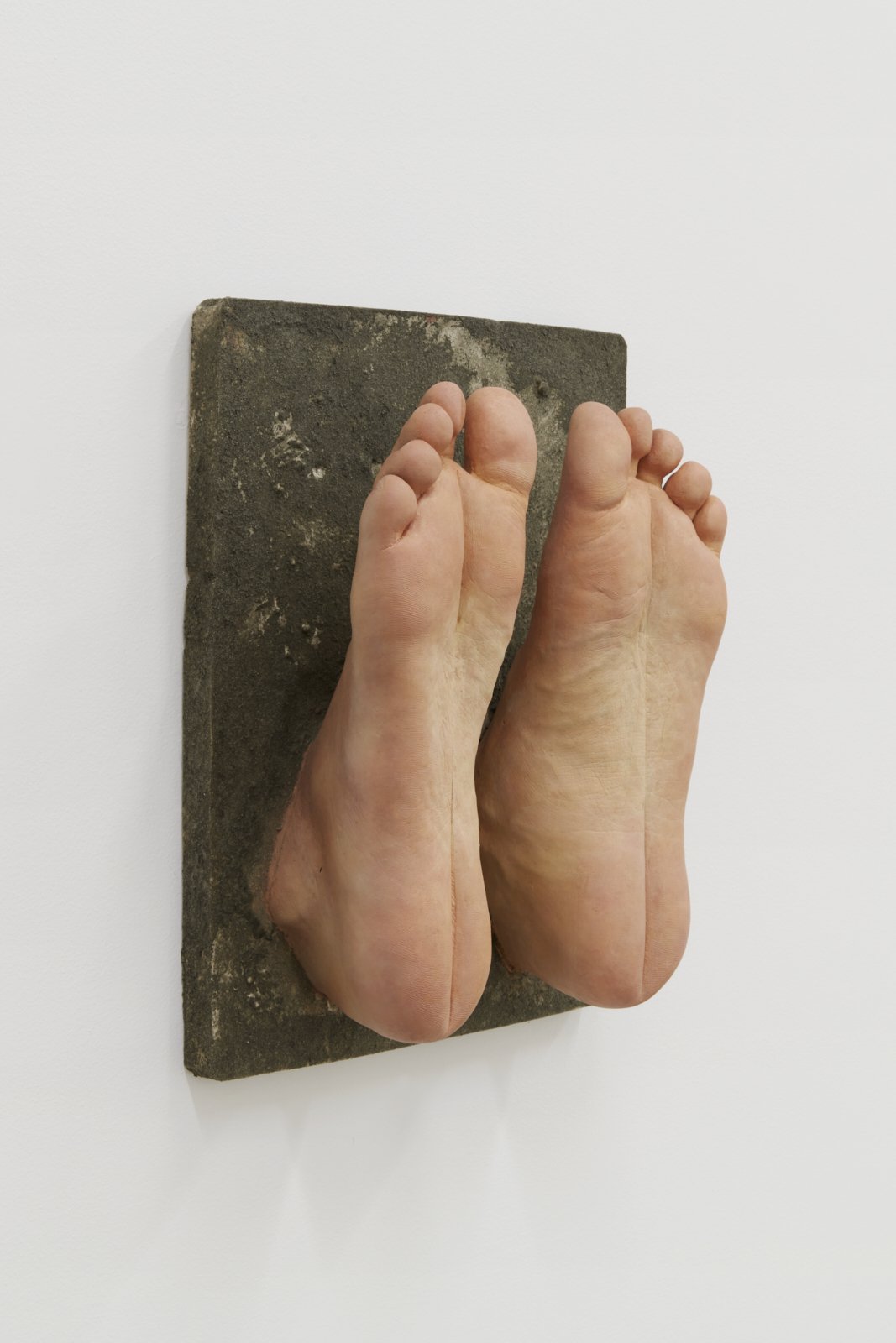   Feet,  2023, hydrocal, acrylic paint, 쑥가루, 9.75 x 12.375 x 4 in 