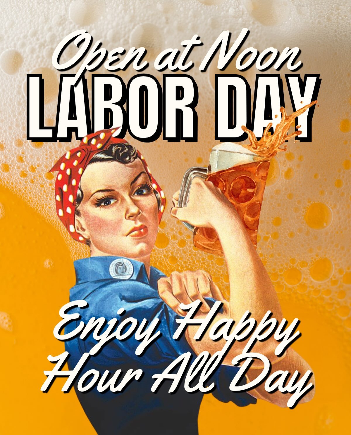 🚨WE ARE OPEN AT NOON THIS MONDAY🚨 Enjoy Happy Hour all day this Labor Day at White Rock Alehouse. 

 🍻$1 OFF ALL DRAFT BEERS
 🍸$6 COCKTAILS &amp; FROZENS 
 🍷$6 HOUSE WINE BY THE GLASS
 🍔$6 SELECT APPS

#laborday #craftbeer #happyhour #lakewood 