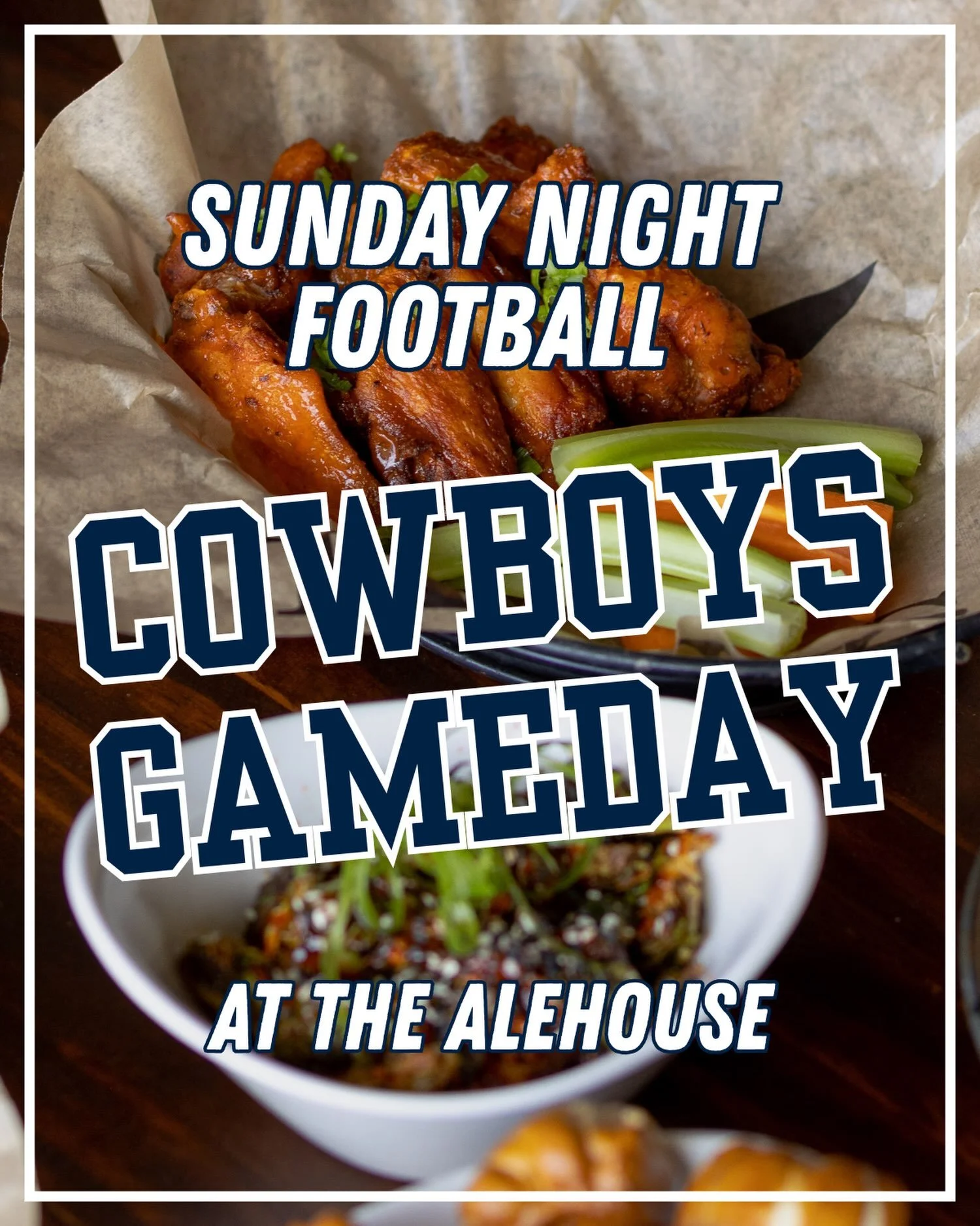 Ready for some Sunday Night Football 🏈 Come to the Alehouse tonight to cheer on our boys as they play the NY Giants. Game starts at 7:15pm, we&rsquo;ll save you a seat.