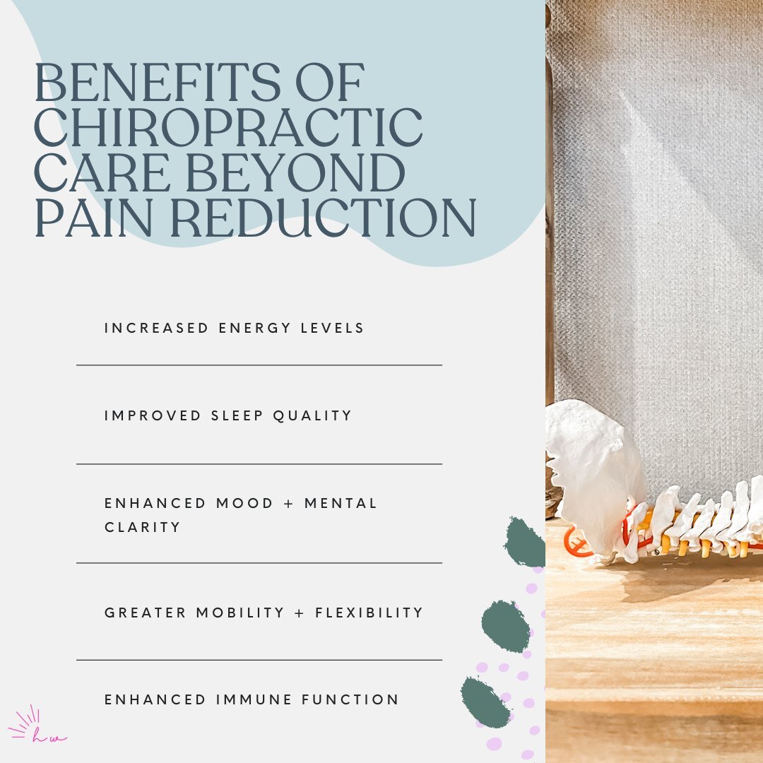🌟 Benefits of Chiropractic Care Beyond Pain Reduction 🌟

While pain relief is a well-known benefit of chiropractic care, there are so many other holistic benefits that you can experience! Chiropractic adjustments help ensure your nervous system is 