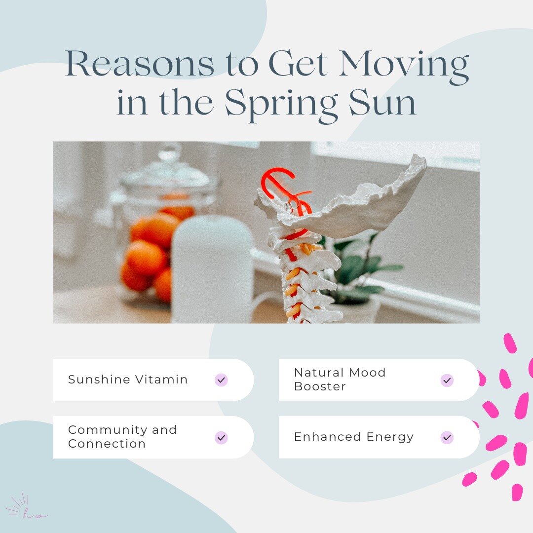 Get Moving Under the Spring Sun! ☀️ The beautiful weather offers the perfect opportunity to move intentionally, spend time with your loved ones, and enjoy the outdoors. Whether it's a morning jog to greet the sunrise, a peaceful hike through blooming