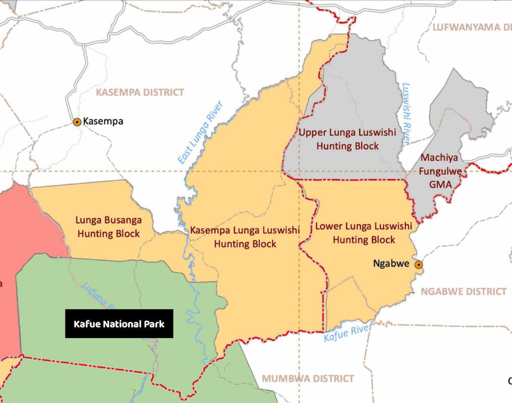Map of Kafue National Park
