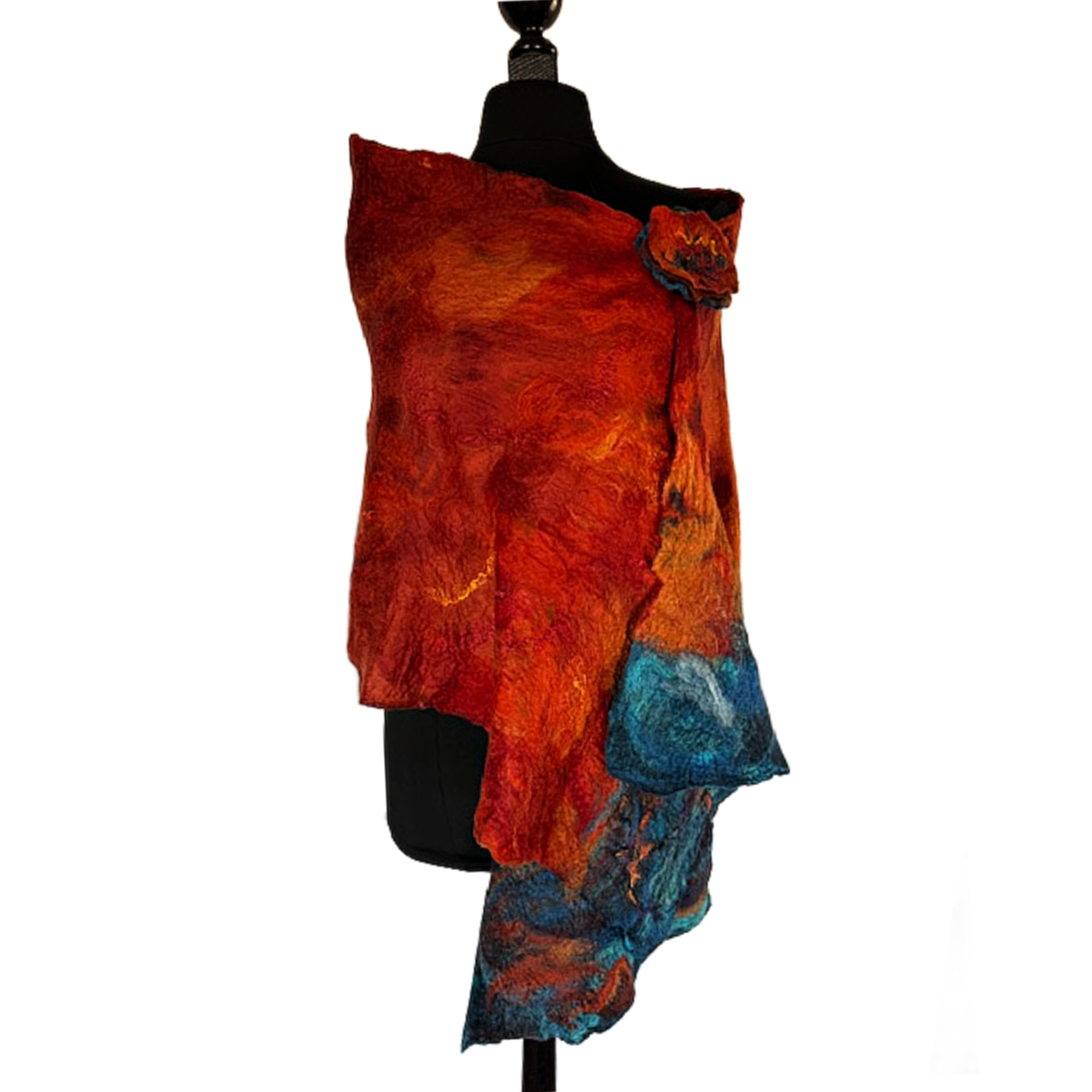 Handcrafted elegant felted wrap/scarf