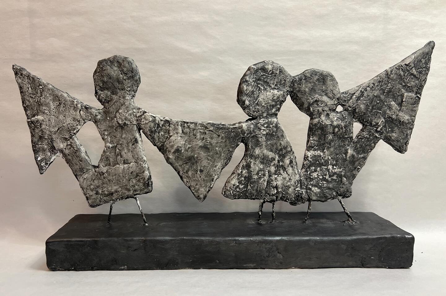 THREE WARRIORS, small sculpture 12 x 8 x 3 in.  #c2cartcollective