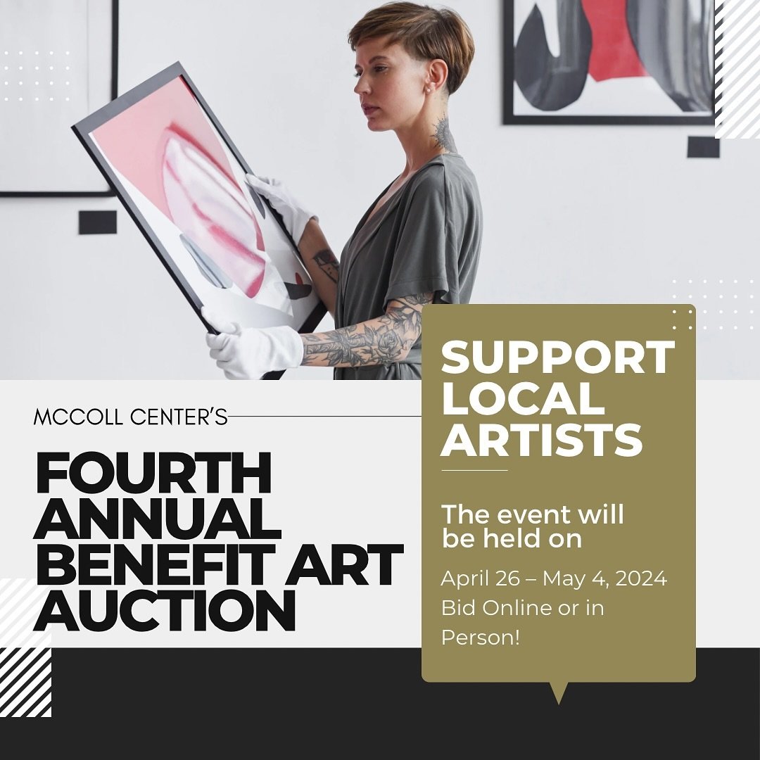 YOU&rsquo;RE INVITED! 

Support local artists by participating in the  @mccollcenter Fourth Annual Benefit Art Auction! The Fourth Annual Benefit Art Auction includes a variety of opportunities to bring home unique contemporary artwork by rising and 