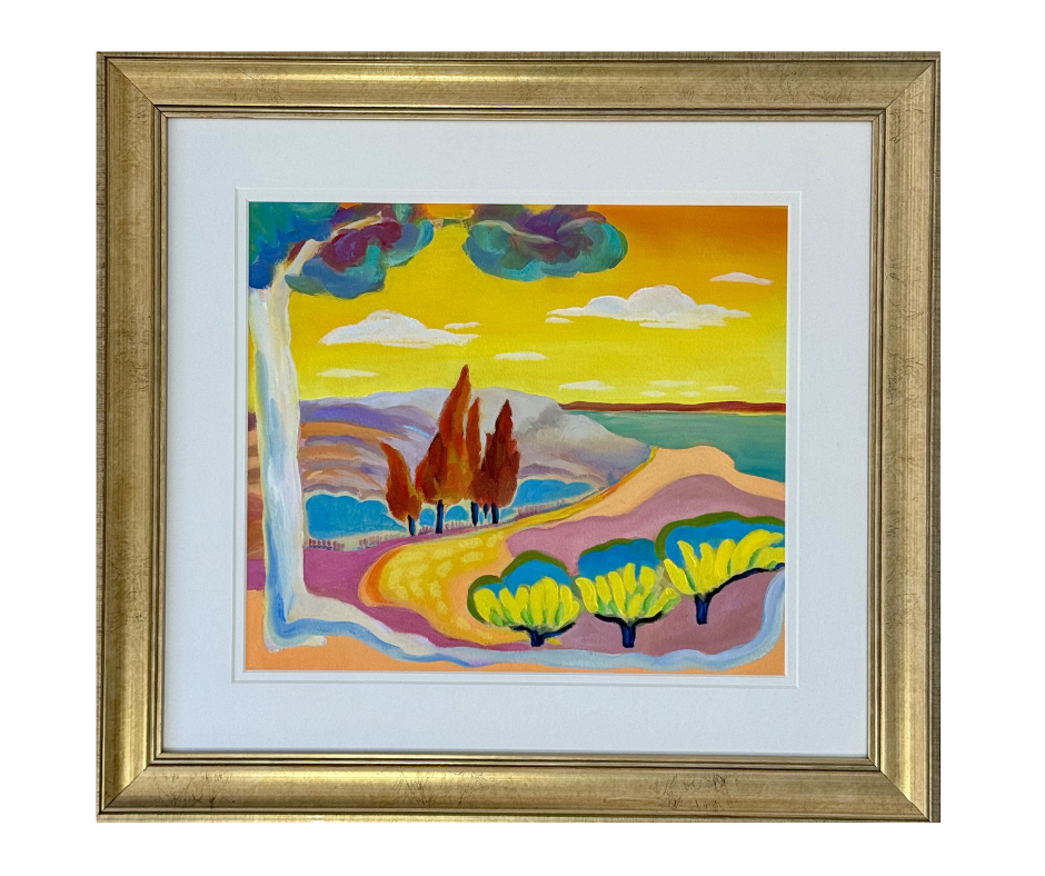 The Road Back to Ithaca, 2025, oil on paper; 300 lb. Arches
10 x 12 1⁄4 inches unframed
17 x 19 1⁄4 inches framed